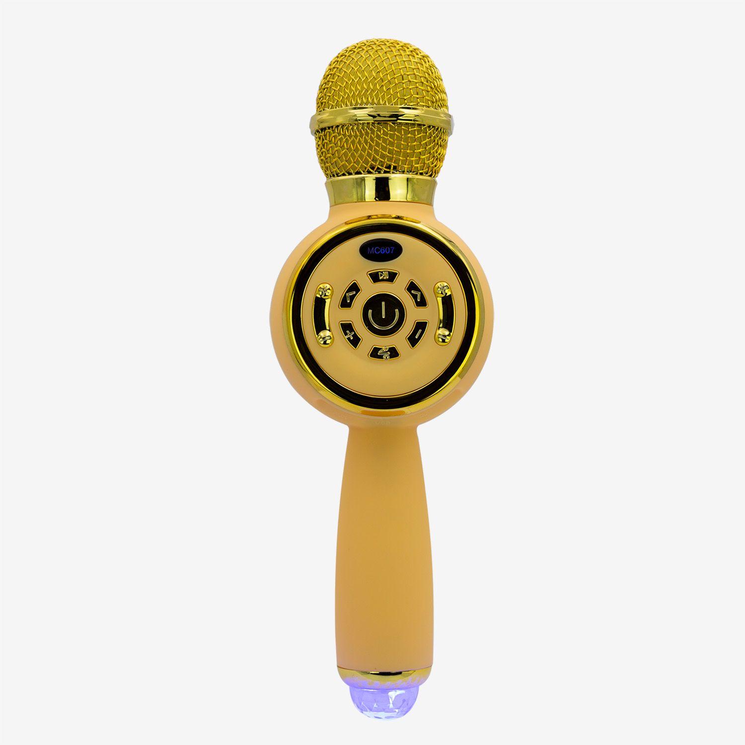 Micrófono Karaoke TWS RGB Dorado Open Box-1