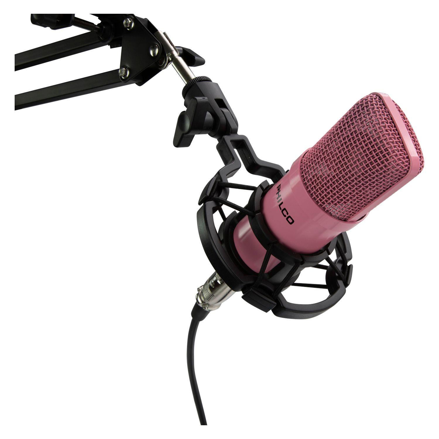 KIT STUDIO MICROPH C/SOP/POP/STAND/USB SOUND CARD ROSADO-0