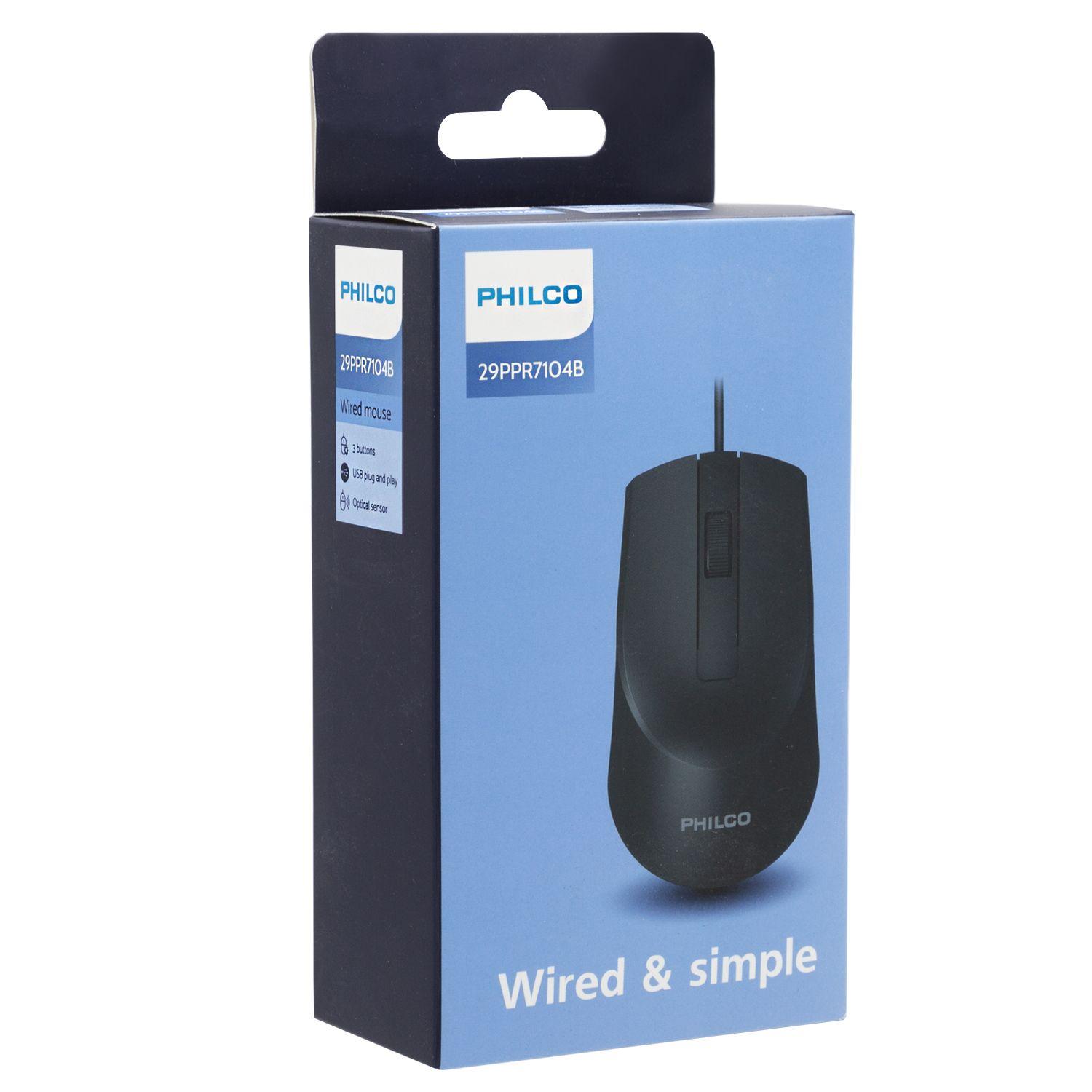 MOUSE ALÁMBRICO PRO NEGRO PHILCO PPR7104B-2