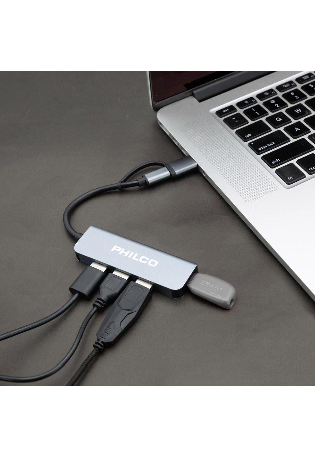 Hub 4 en 1 Tipo C a USB-2