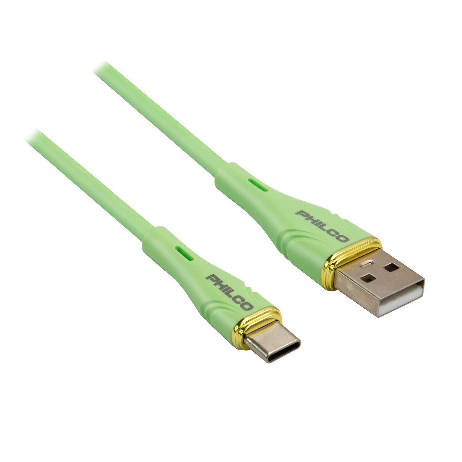 Cable Philco USB-A a USB-C 1,2 m Verde-0