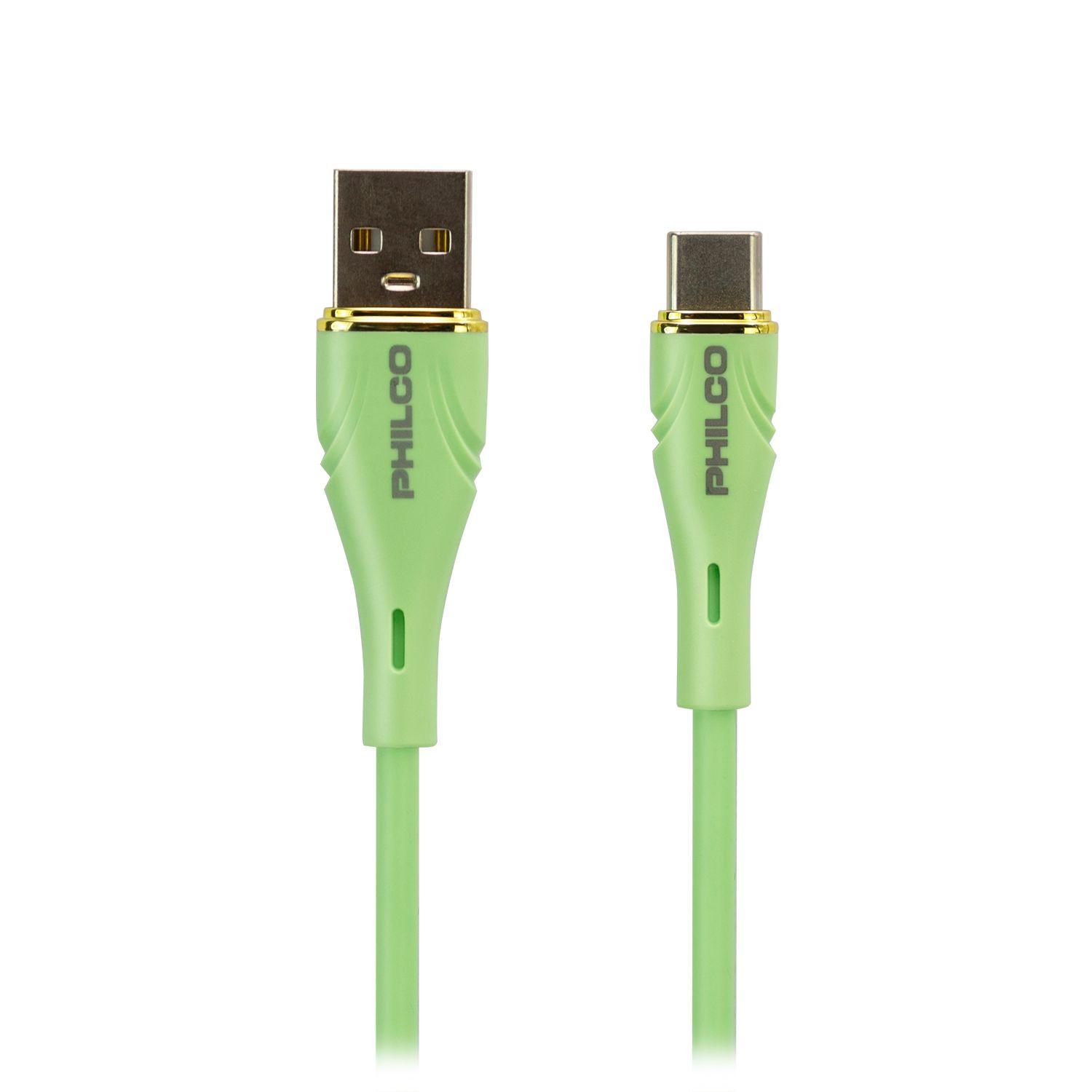 Cable Philco USB-A a USB-C 1,2 m Verde-3