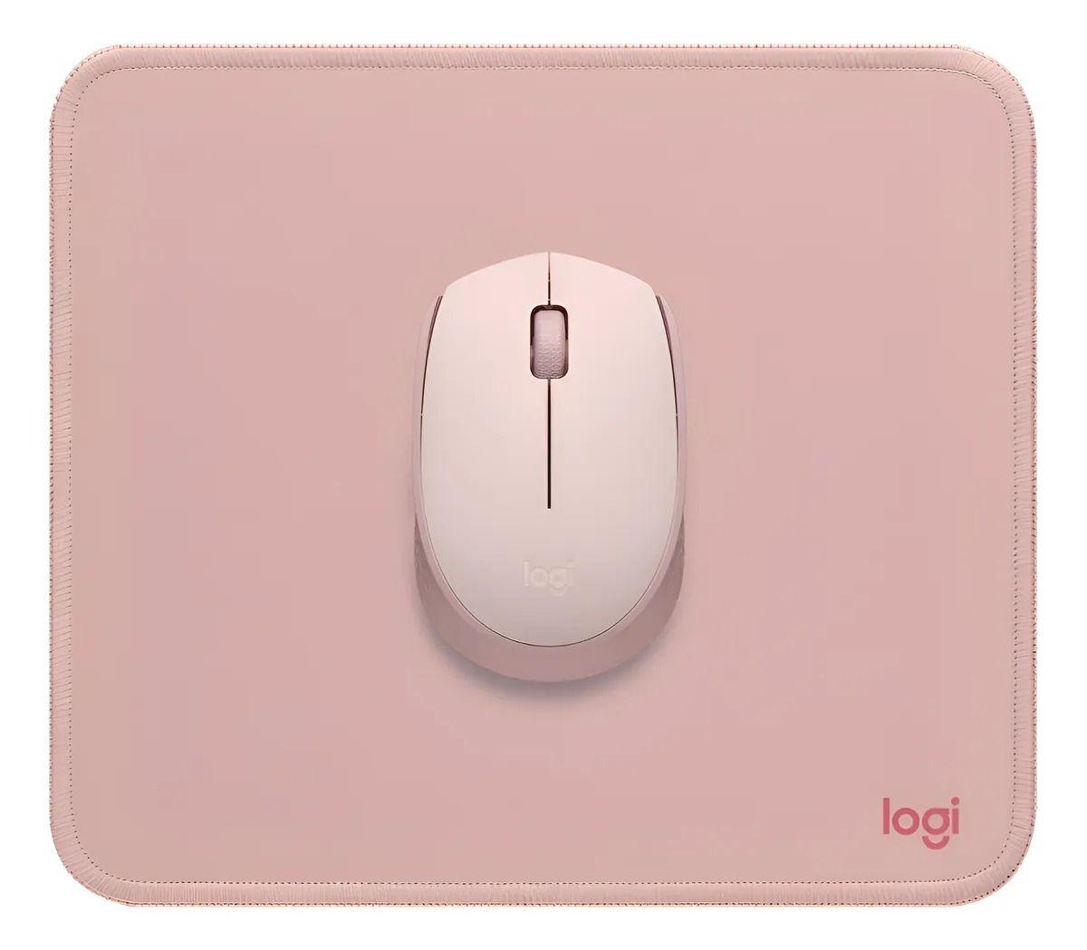 Kit Mouse M170 Inalámbrico Rosa + Mousepad Studio-0