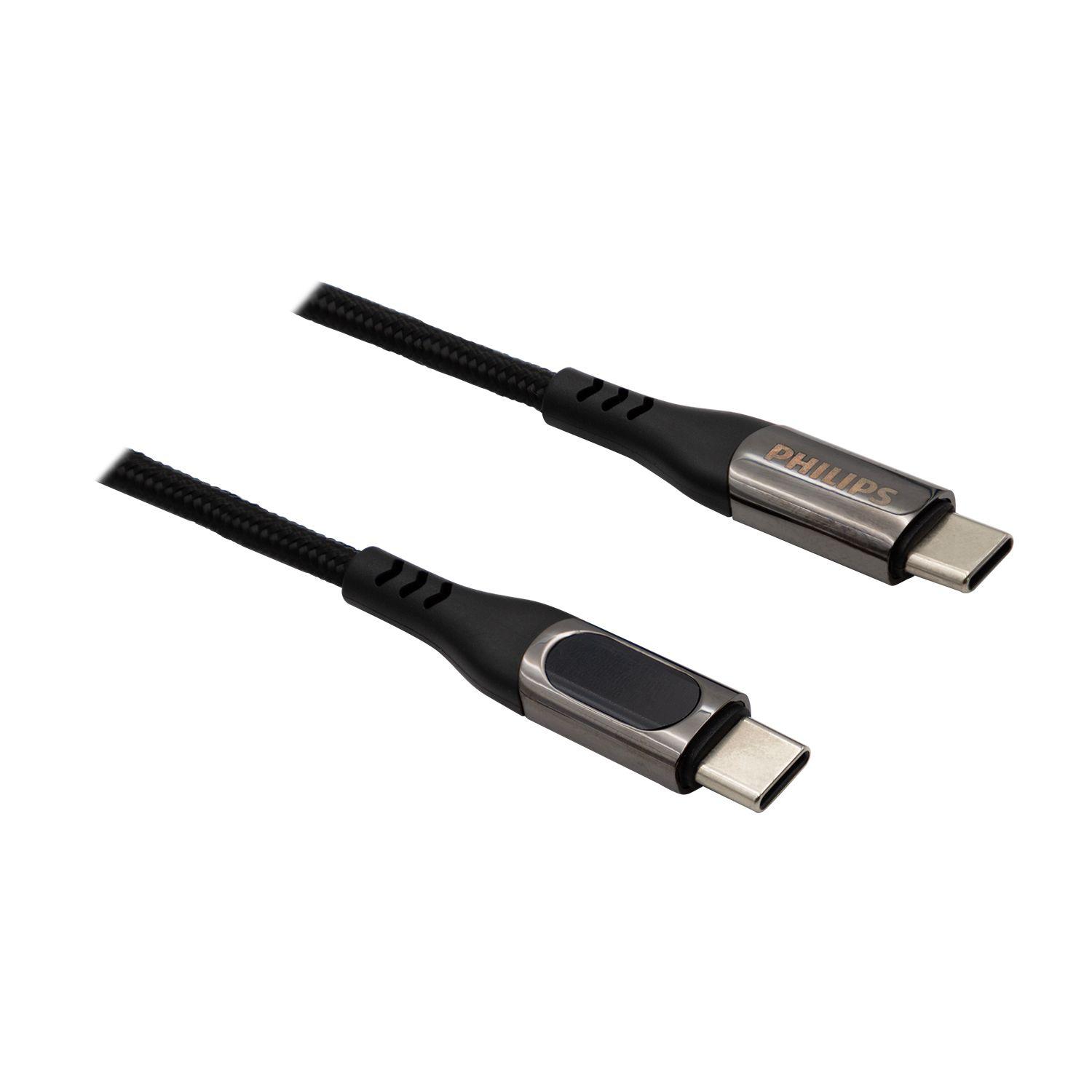 CABLE USB-C A USB-C CON PANTALLA DLPC9100B PHILIPS Open box-2