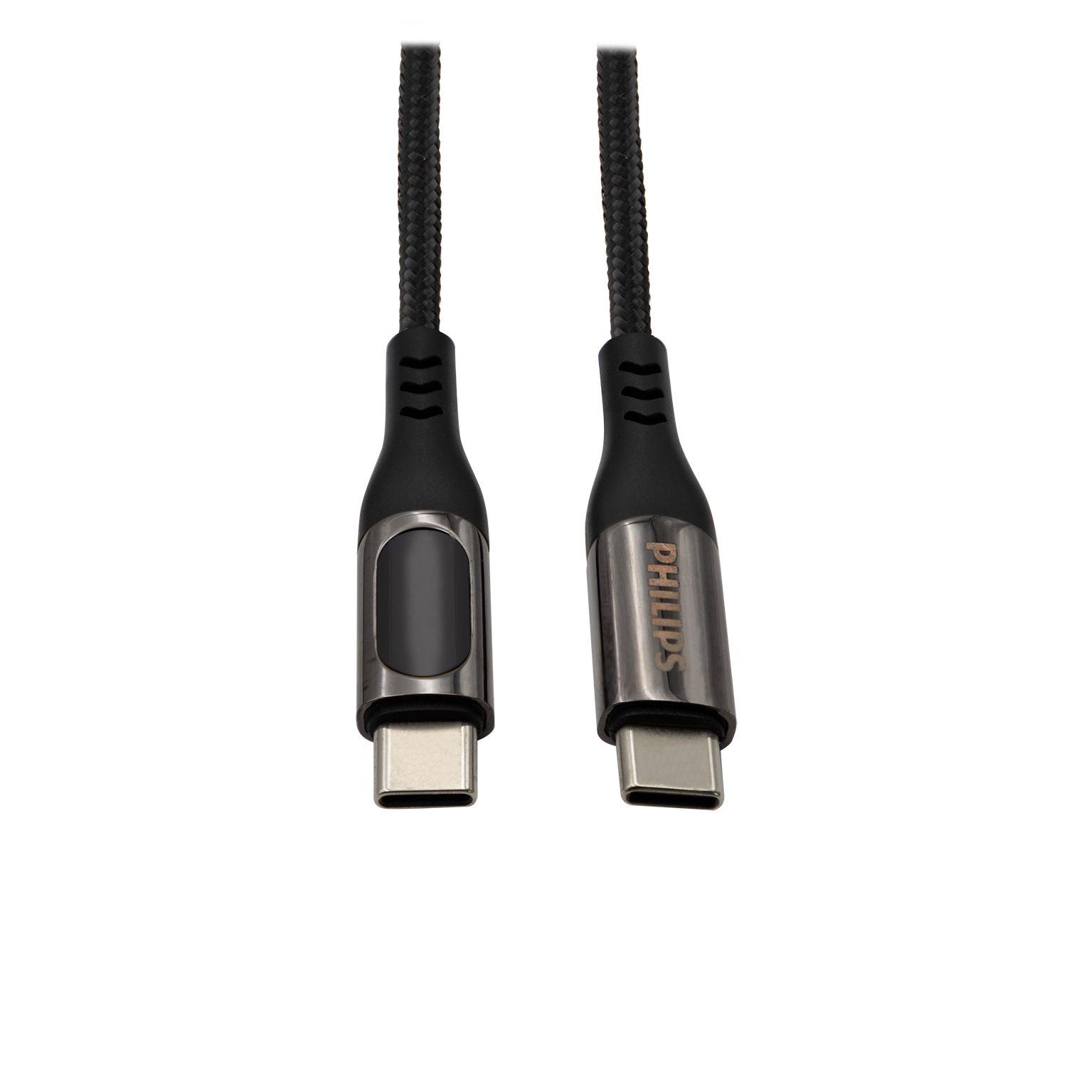 CABLE USB-C A USB-C CON PANTALLA DLPC9100B PHILIPS Open box-3