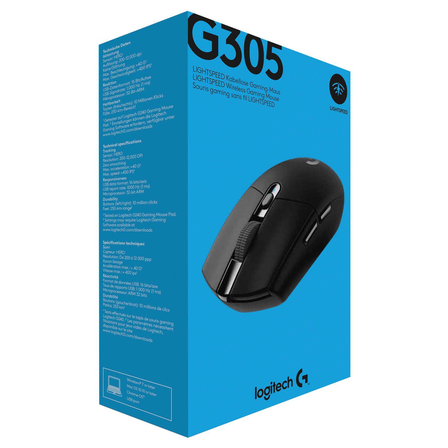 Mouse Inalámbrico Logitech Lightspeed G305 Negro Open box-5