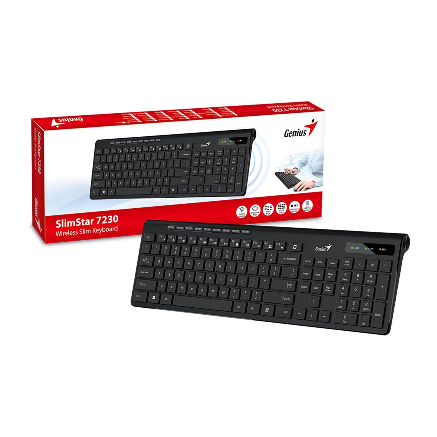 TECLADO ESP. WIRELESS SLIMSTAR 7230, ERGONÓM., 9 KEYS, BOTON Open box-3