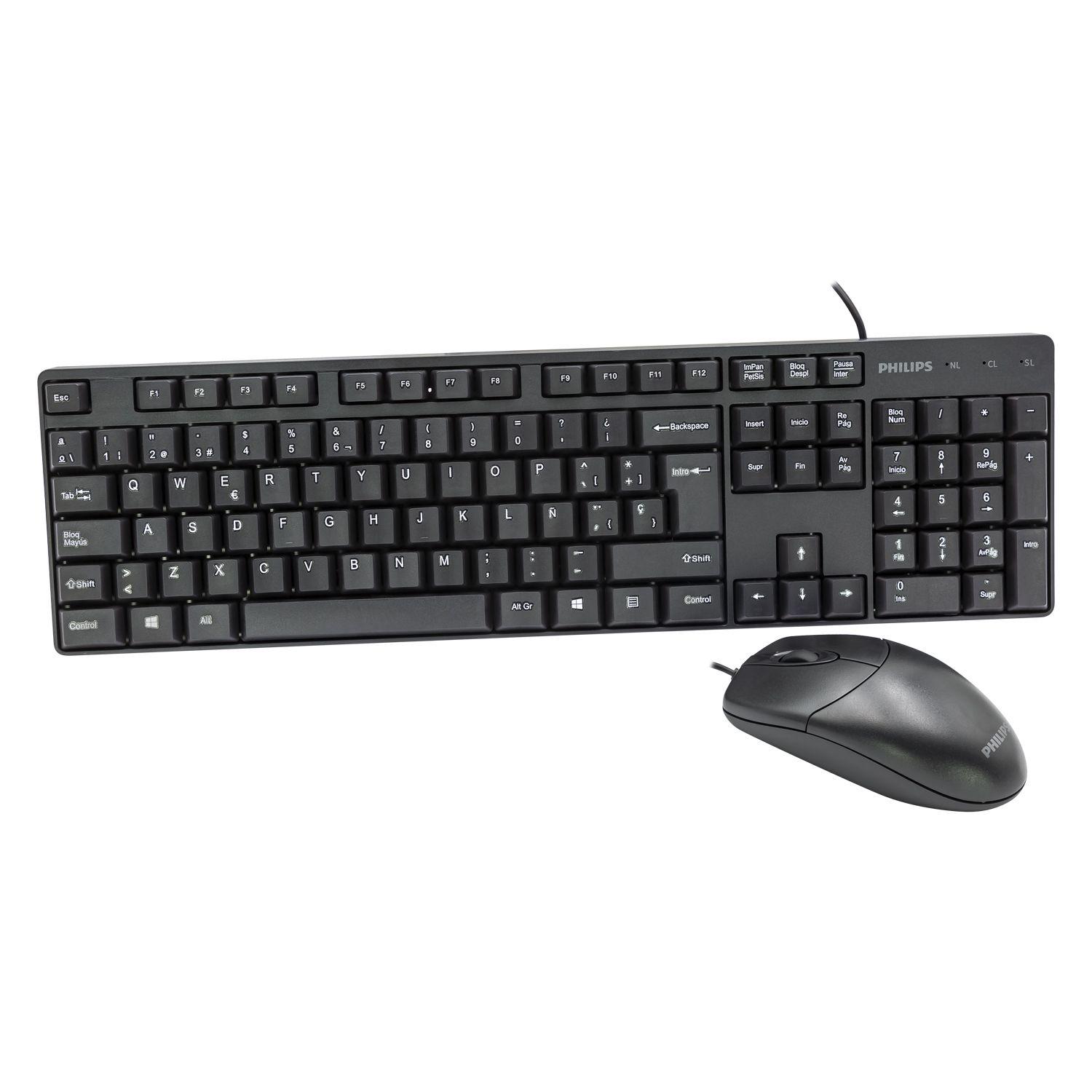 Combo teclado mouse alámbrico Philips SPT6254 Open Box-2