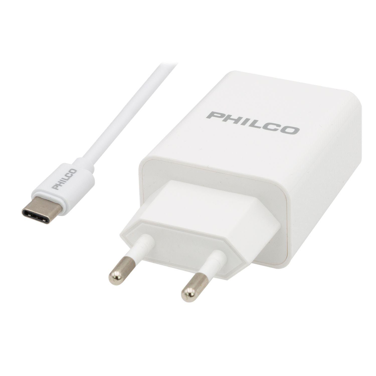 Cargador QC619 USB-C con cable blanco Open Box-0