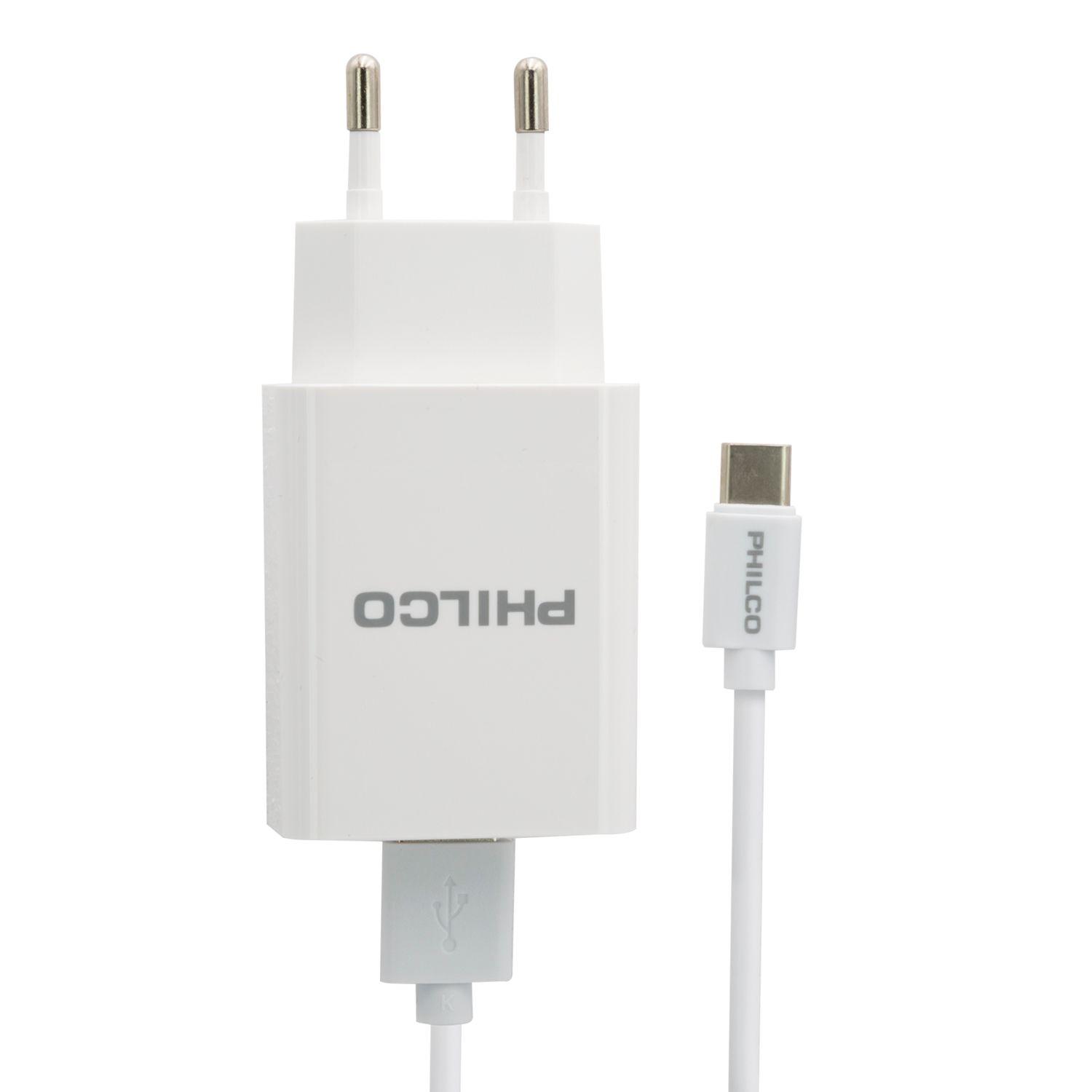 Cargador QC619 USB-C con cable blanco Open Box-3