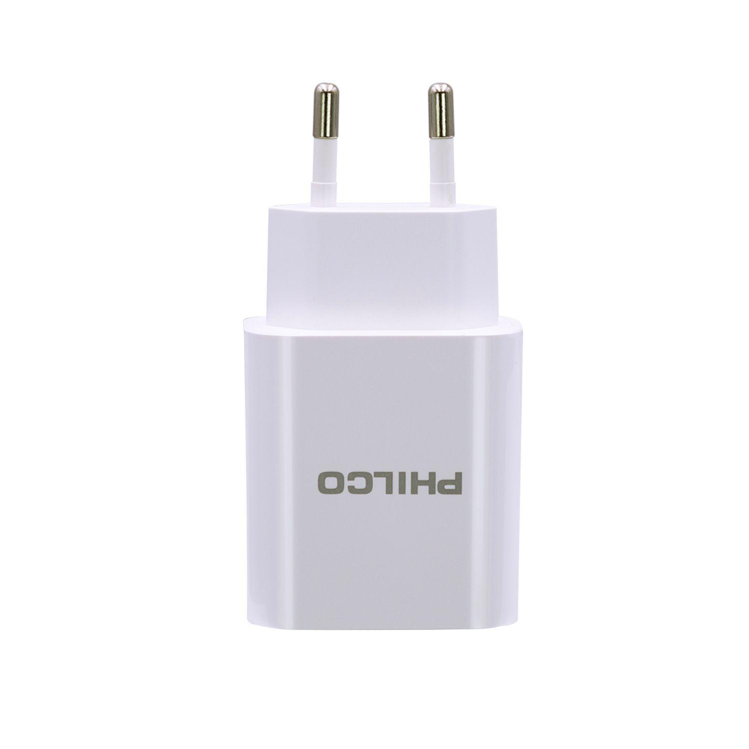 CARGADOR DE PARED QC3.0 C/PUERTO TIPO C SIN CABLE 20W PHILCO-2