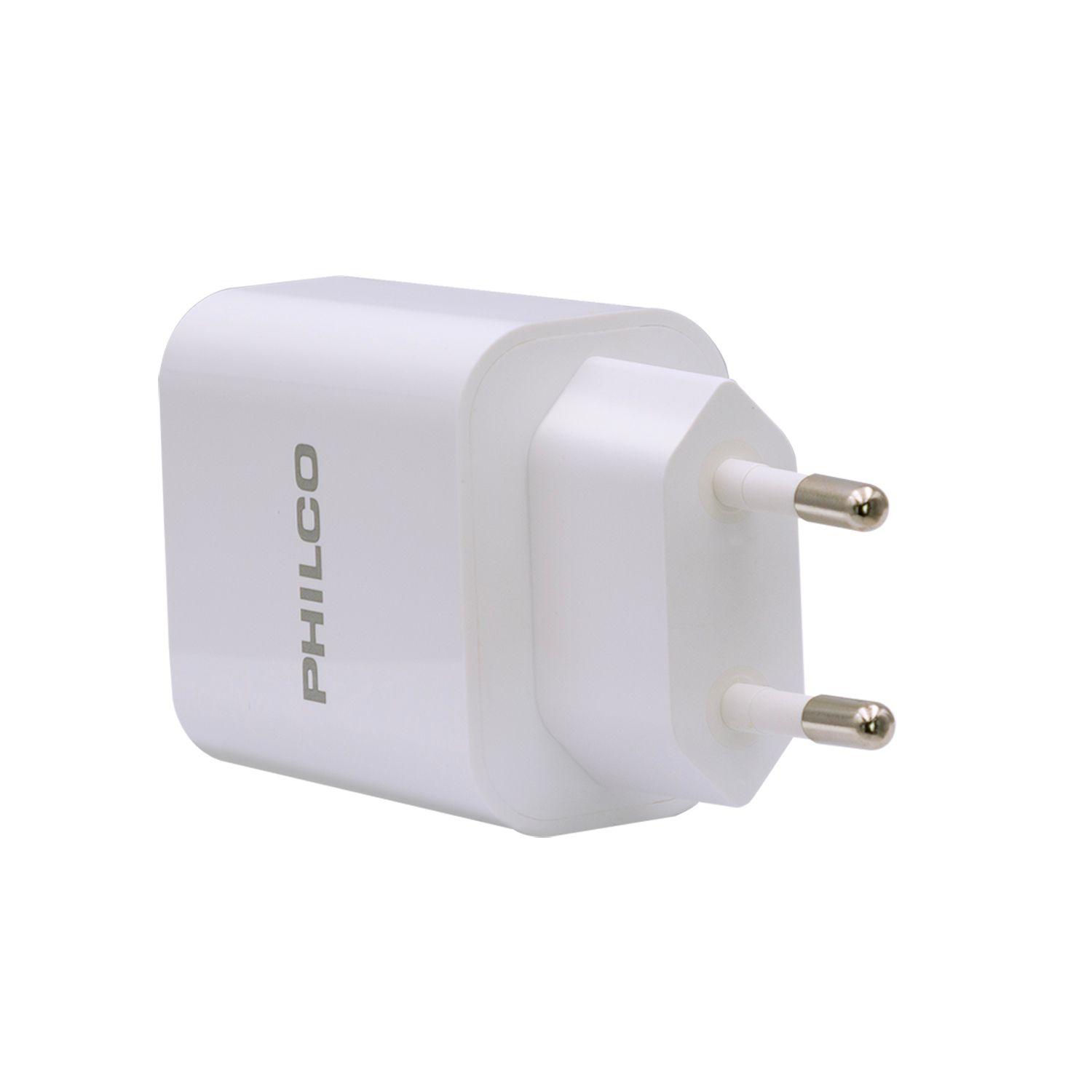 CARGADOR DE PARED QC3.0 C/PUERTO TIPO C SIN CABLE 20W PHILCO-3