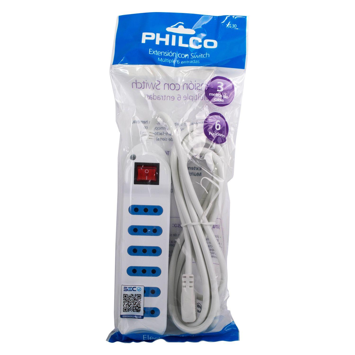 Extensión Eléctrica Philco 6 Posiciones Blanco-3