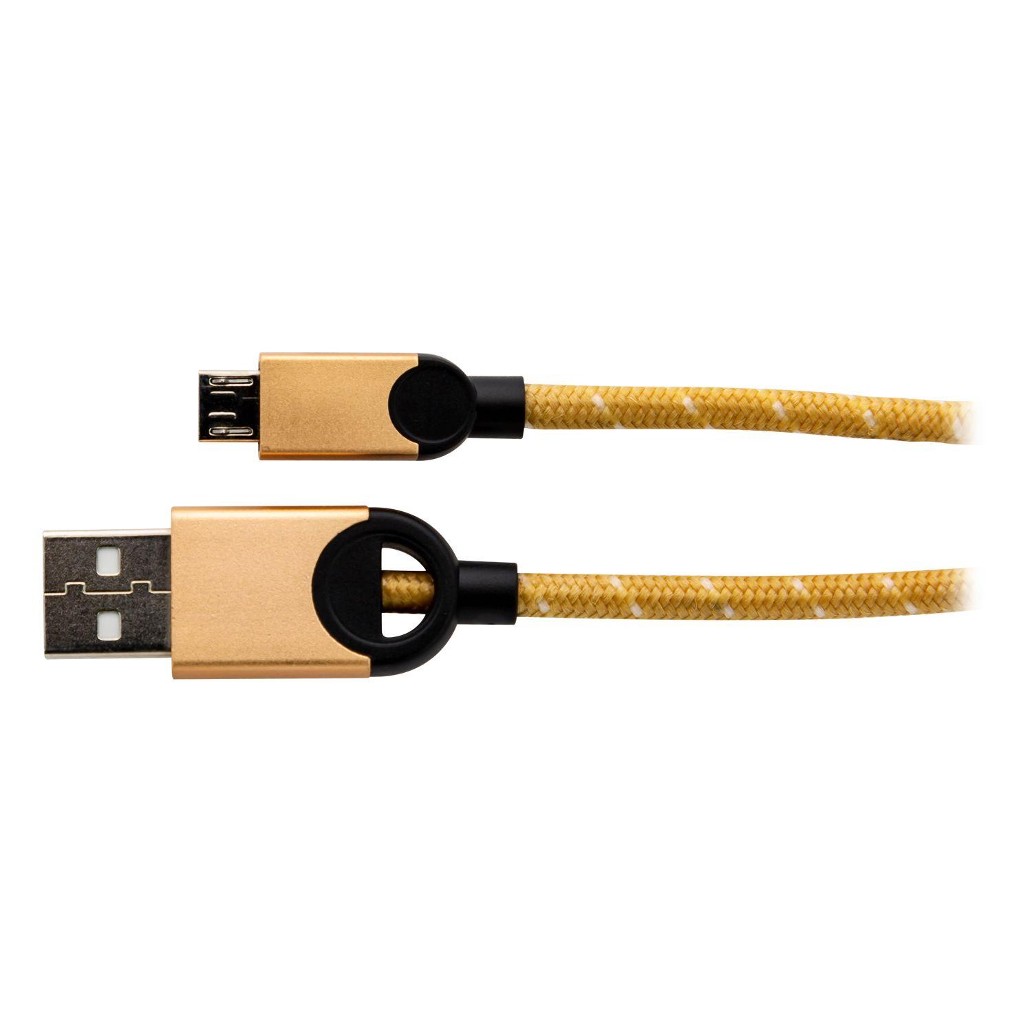 CABLE MICRO USB 1.2 MTS TRENZADO GOLD DLC2618G-2