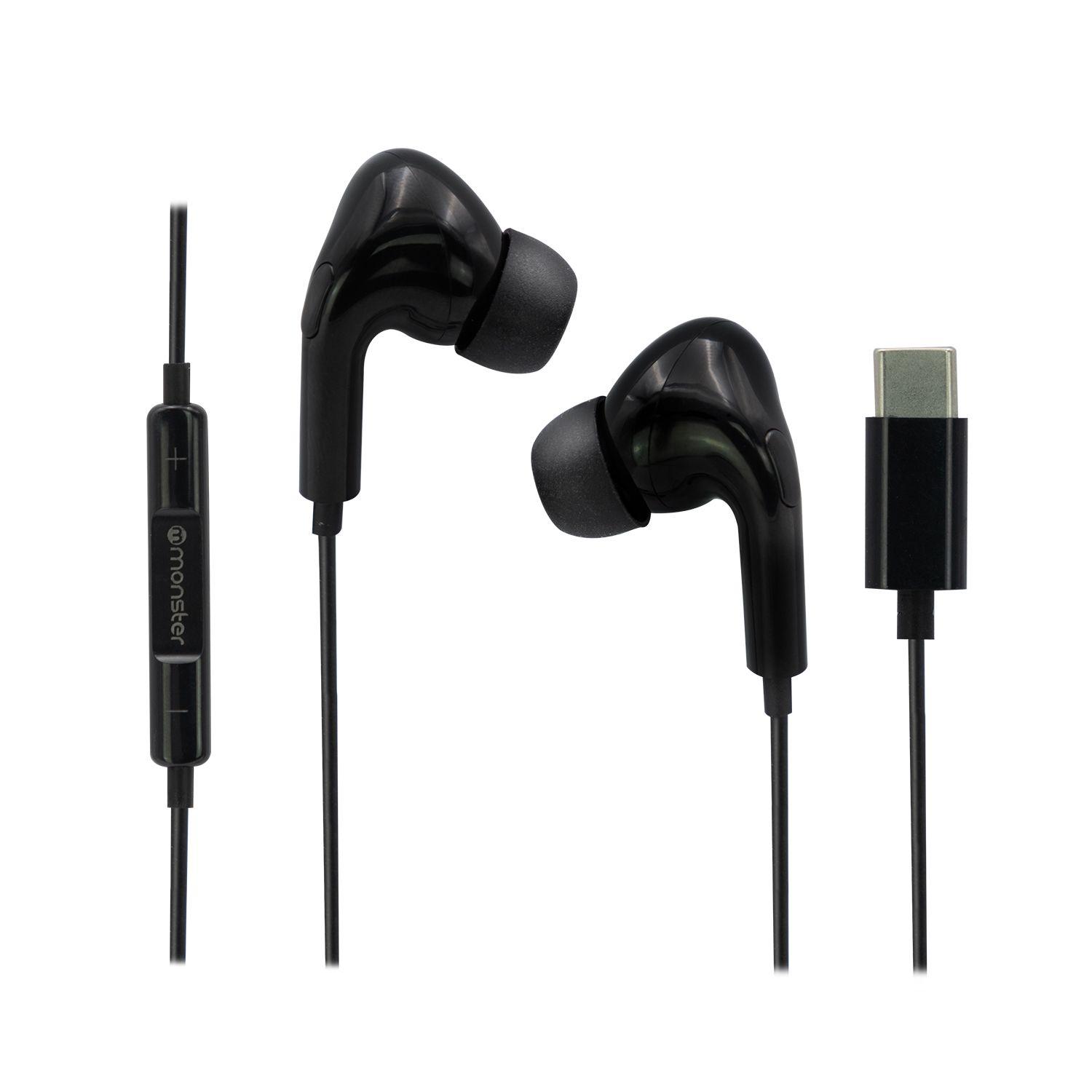 Audífono Monster C21BK USB-C negro Open Box-1