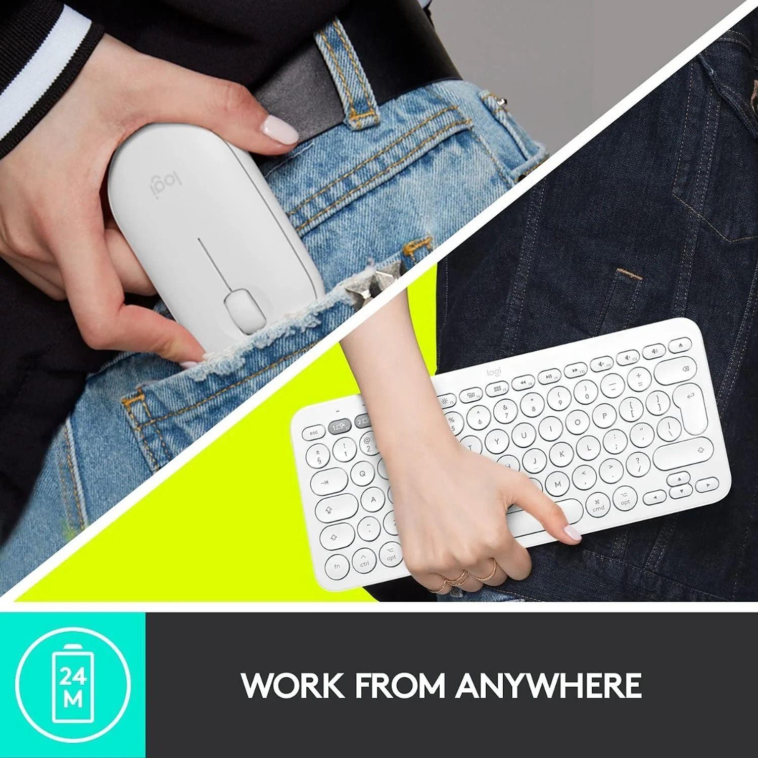 Combo Logitech K380 + M350 Blanco-6