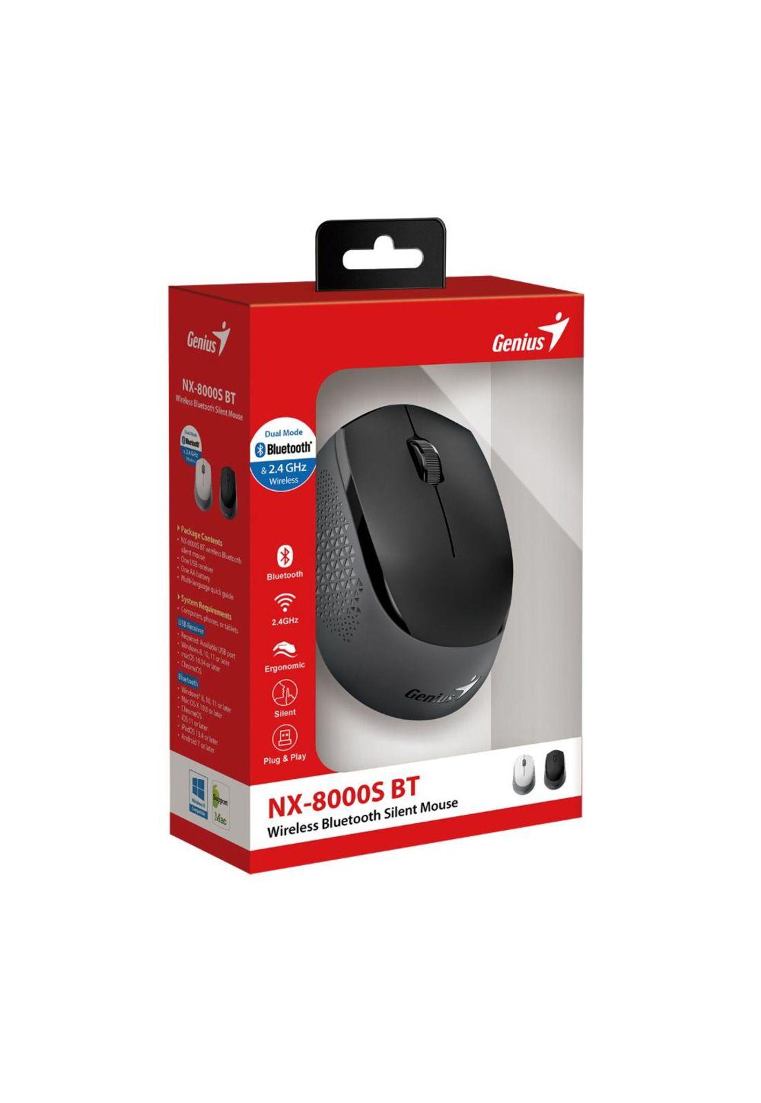 MOUSE BLUETOOTH Y 2.4 GHz NX-8000S NEGRO SILENCIOSO-2