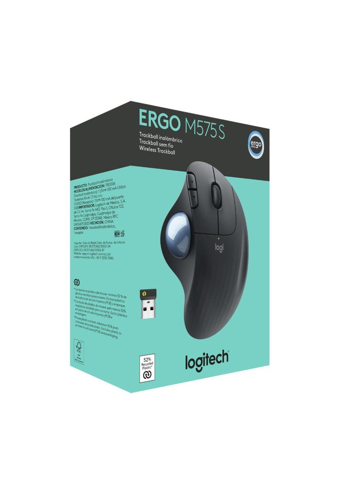 MOUSE LOGITECH GRAFITO M575 TRACKBALL,ERGO-5
