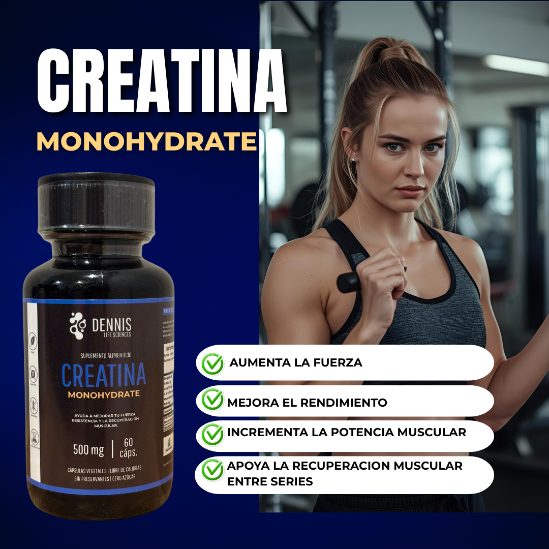 Creatina Monohydrate 500 Mg - 60 Cápsulas - 2 Meses-2