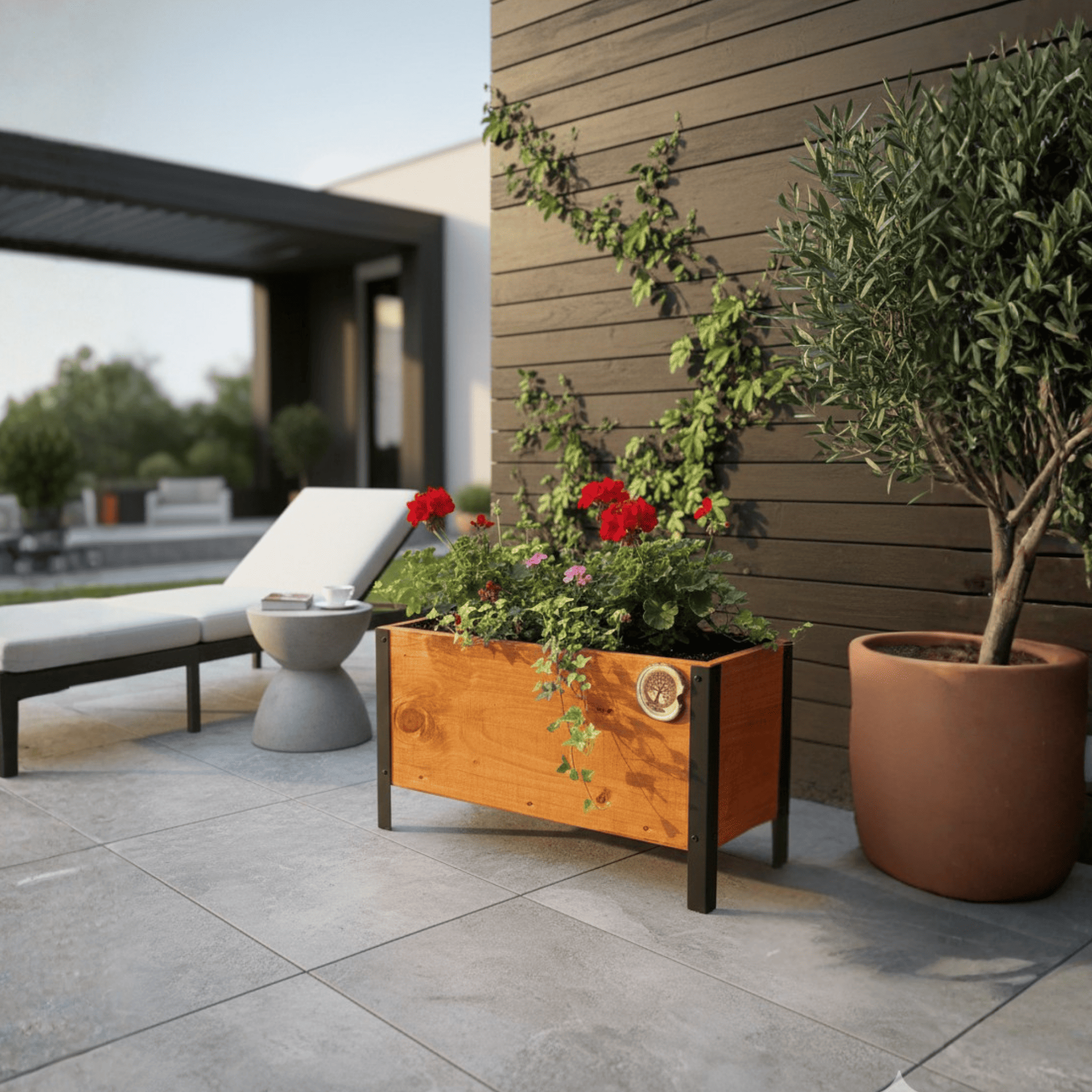 Jardinera Macetero de Madera Estilo Industrial-5