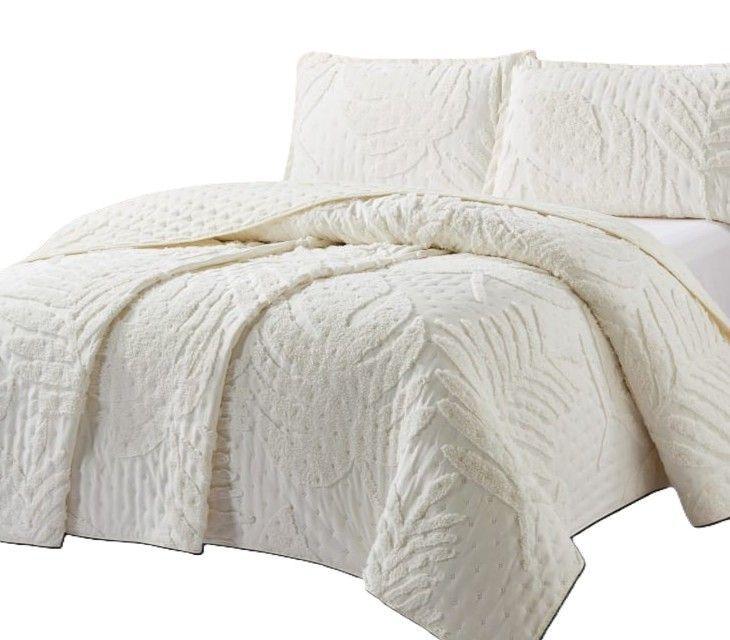 Cubrecama De Verano 2 Plaza Bordados con tecnica tufting-0