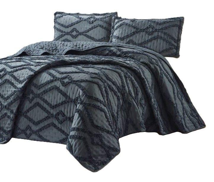 Cubrecama De Verano KING Bordados con tecnica tufting-1