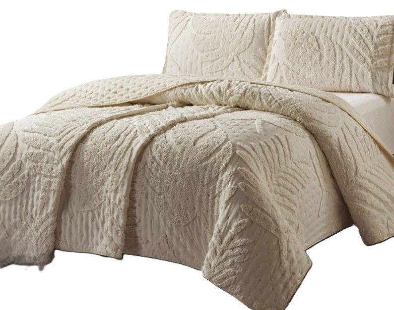 Cubrecama De Verano 2 Plaza Bordados con tecnica tufting-0