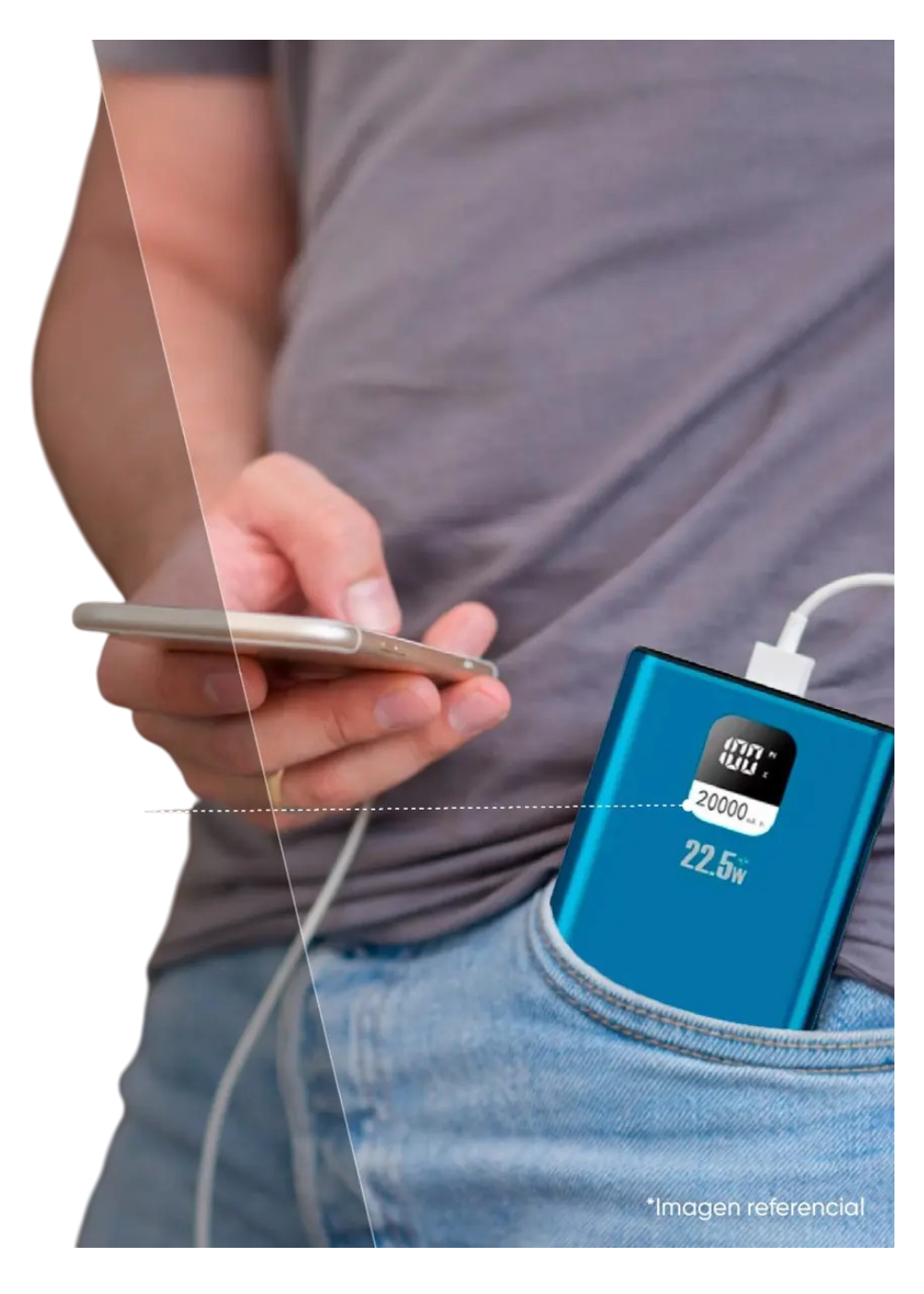Bater a Externa Power Bank 20000 Mah 22 5w Power Delivery Master g Color Azul-2