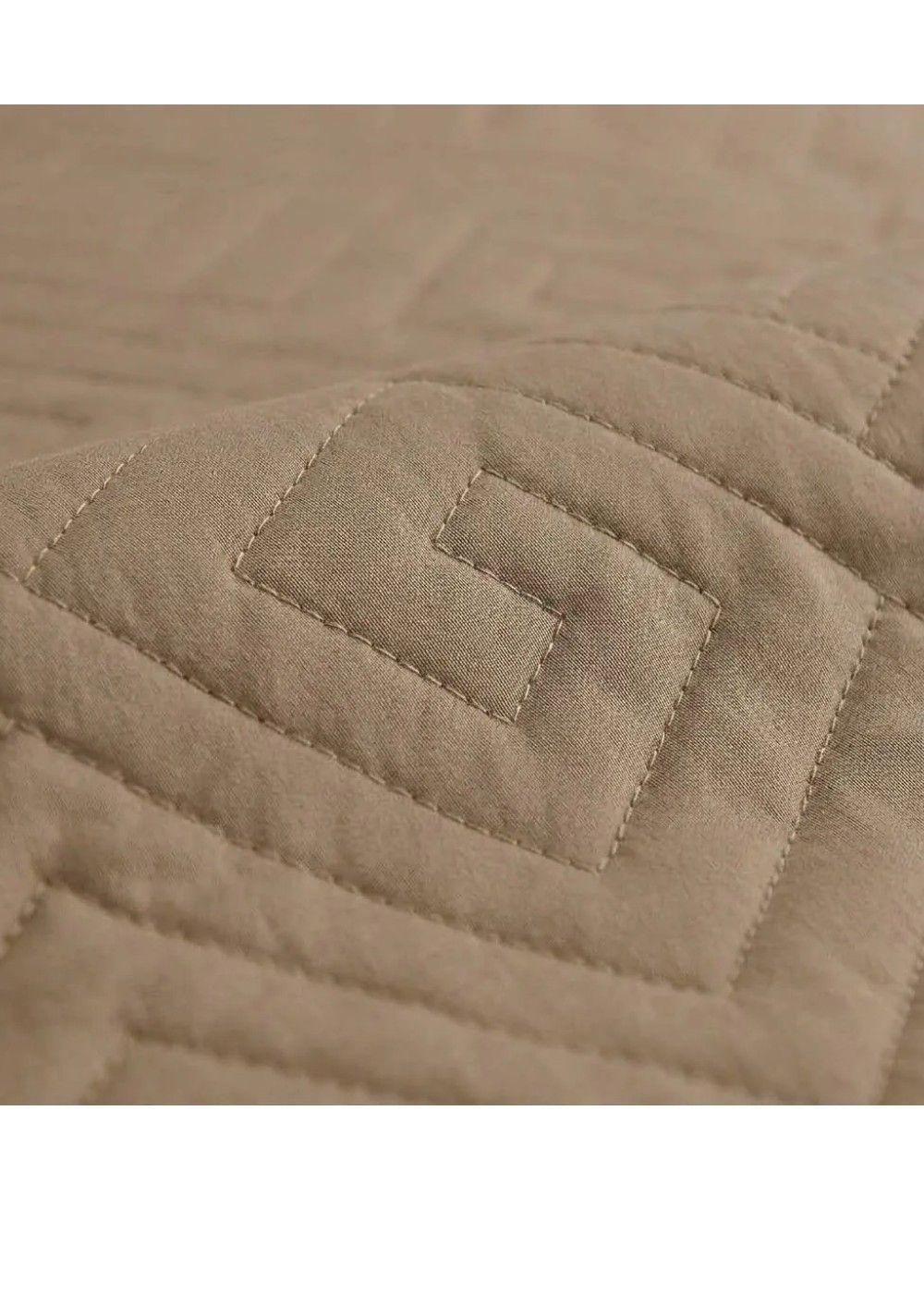 Cobertor de verano liso texturizado para 2 plazas beige-1