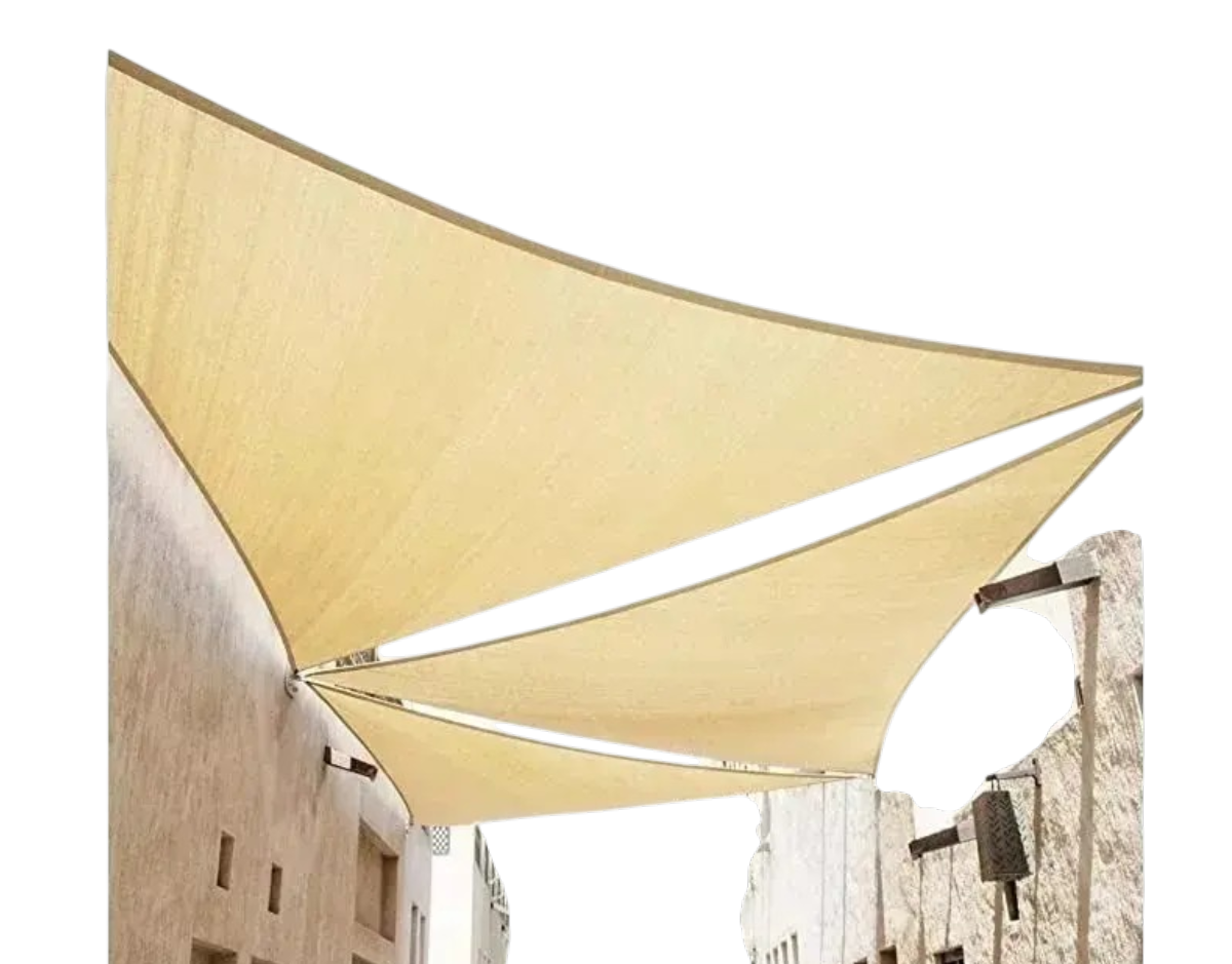 Toldo Vela Sombra Triangular 3x3x3  Impermeable Beige-1