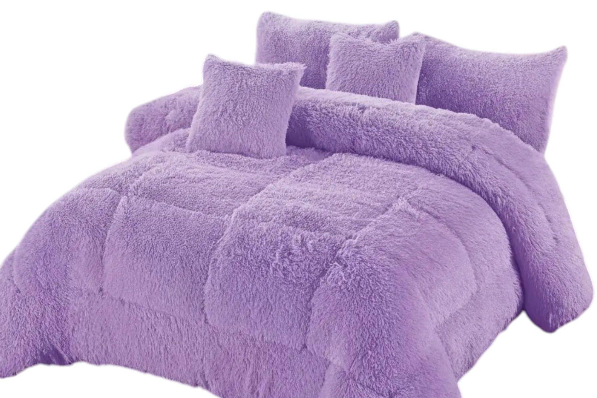 Cobertor Invierno Con Chiporro Lila 2plazas+fundas Alm+funda Cojin-2