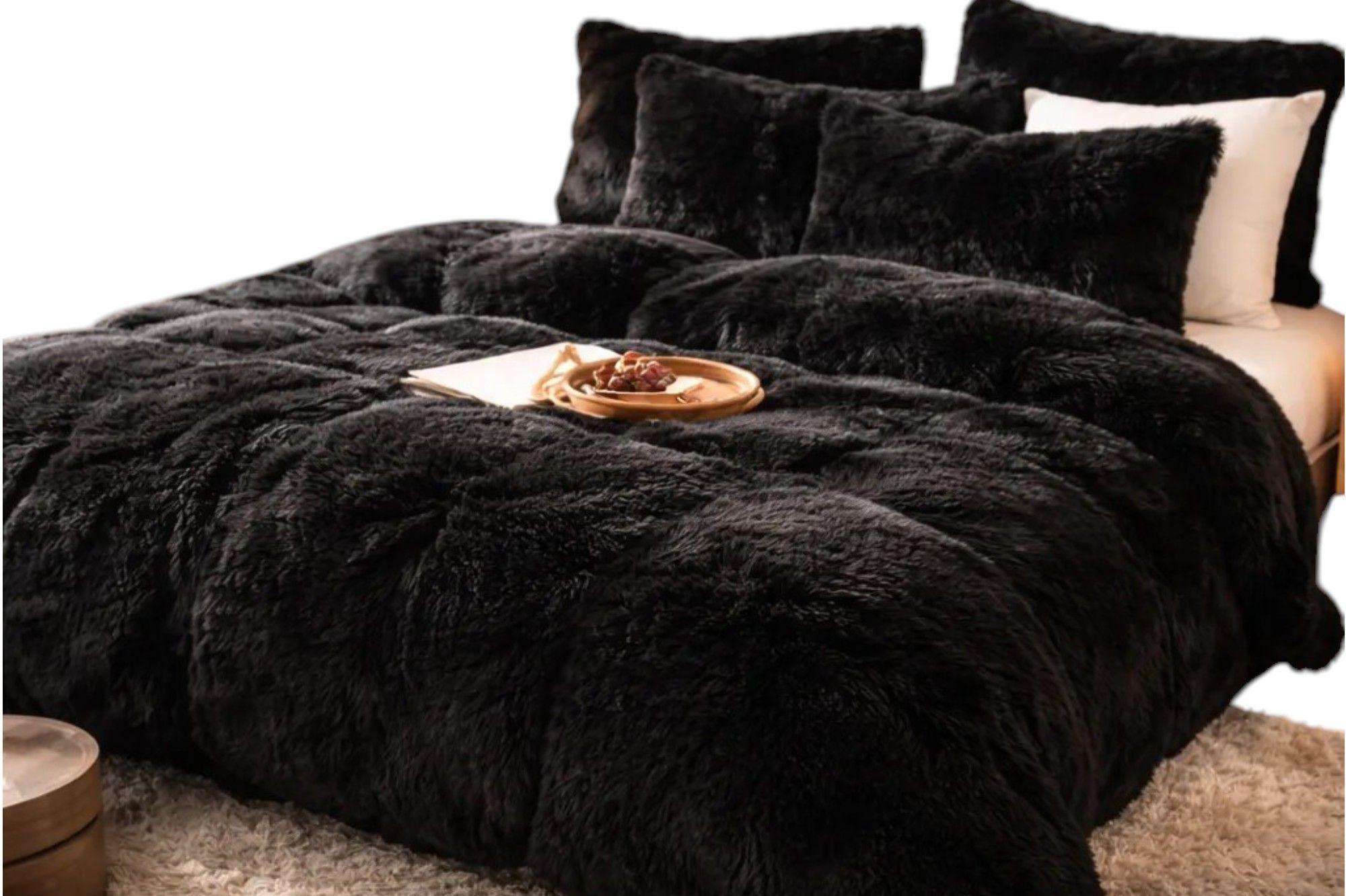 Cobertor Invierno Con Chiporro Negro 2plazas+fundas Alm+funda Coji-2