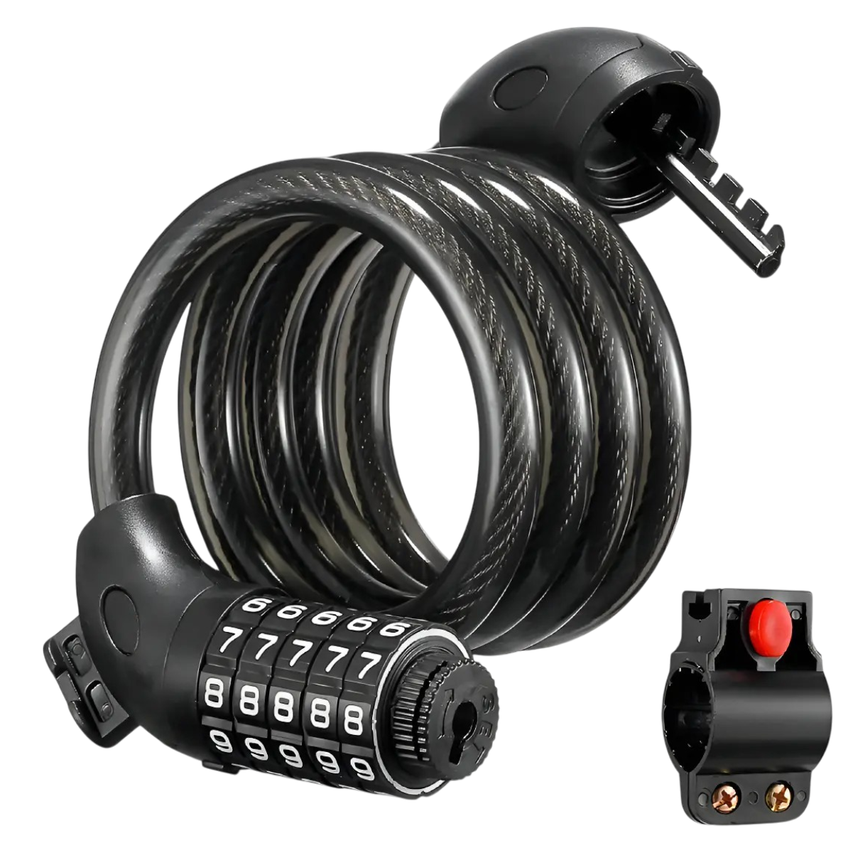 Candado Para Bicicleta Con Clave Color Negro-1