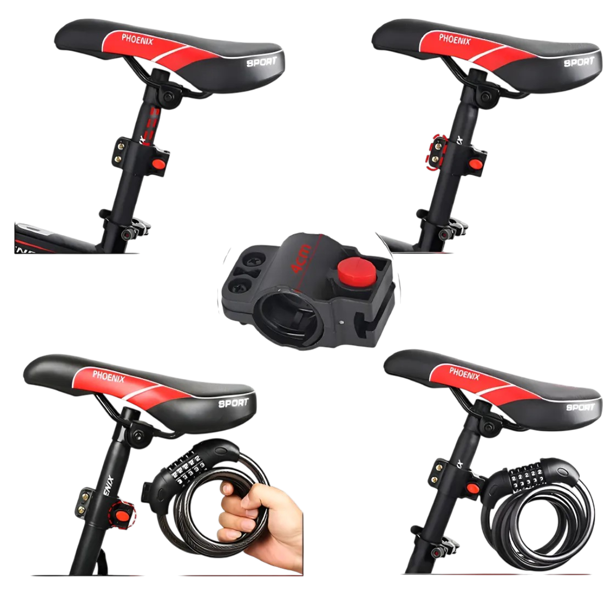 Candado Para Bicicleta Con Clave Color Negro-3