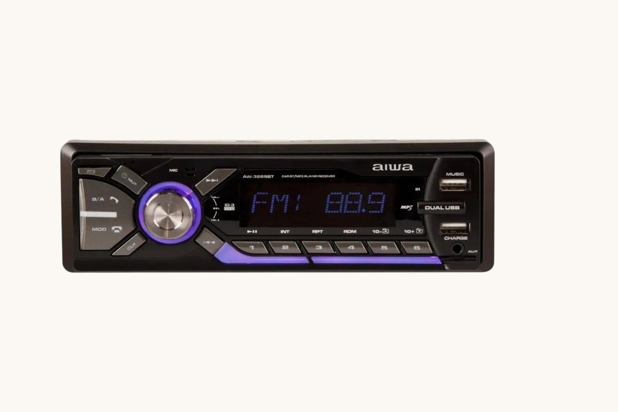 Radio Auto 1 Din Aiwa Bluetooth Mp3 Usb App Music Aw-3269bt Color Negro-2