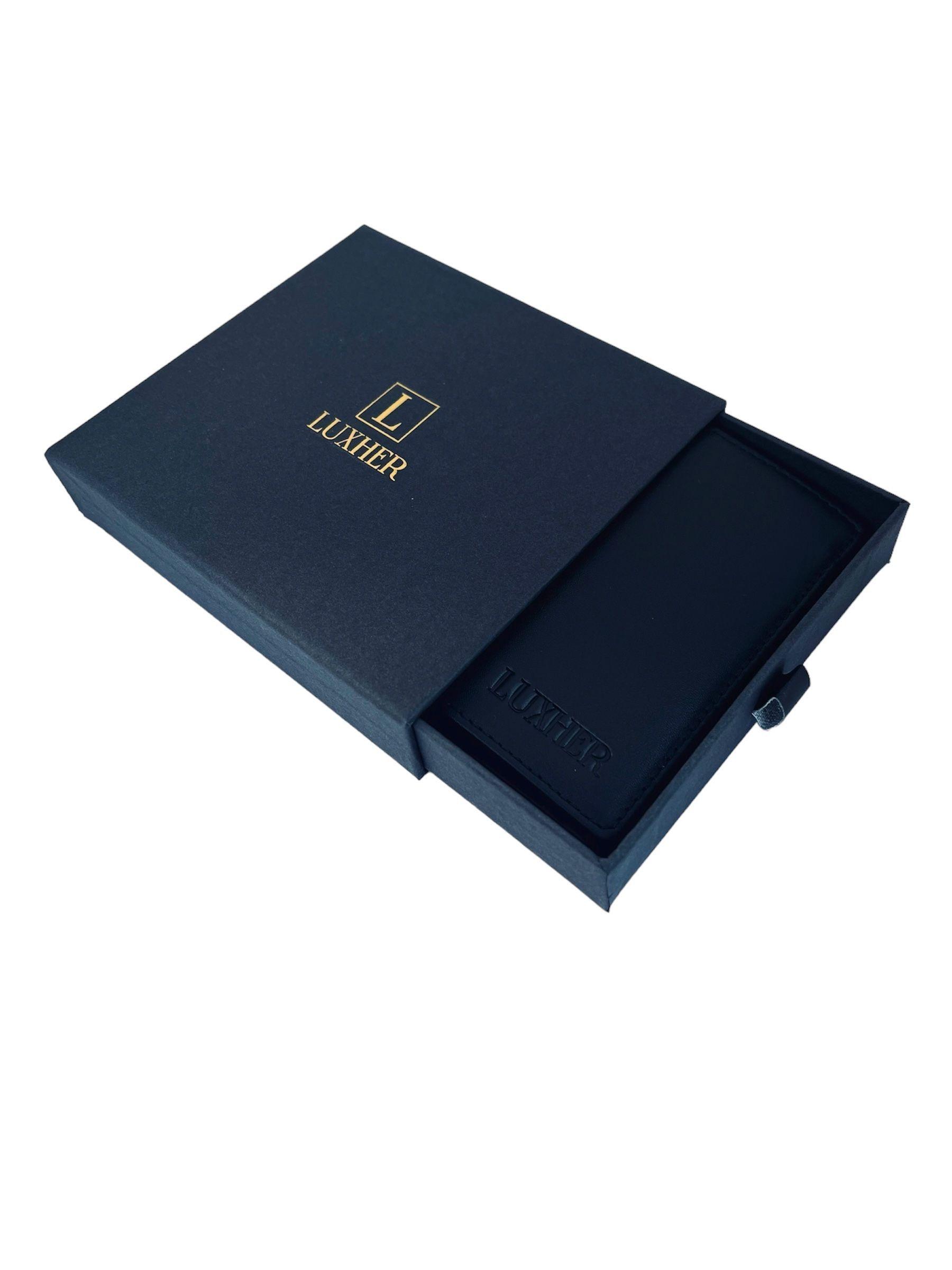 Billetera cuero genuino lujo anti-clonación LUXHER mod Clásico-6