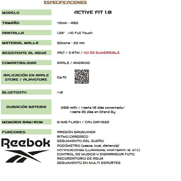 RELOJ SMARTWATCH REEBOK UNISEX RV-ATF-U0-PBIB-BB  ACTIVE 1.0-3