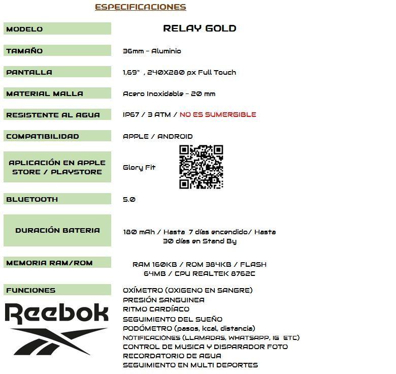 RELOJ SMARTWATCH REEBOK UNISEX RELAY-GOLD-3
