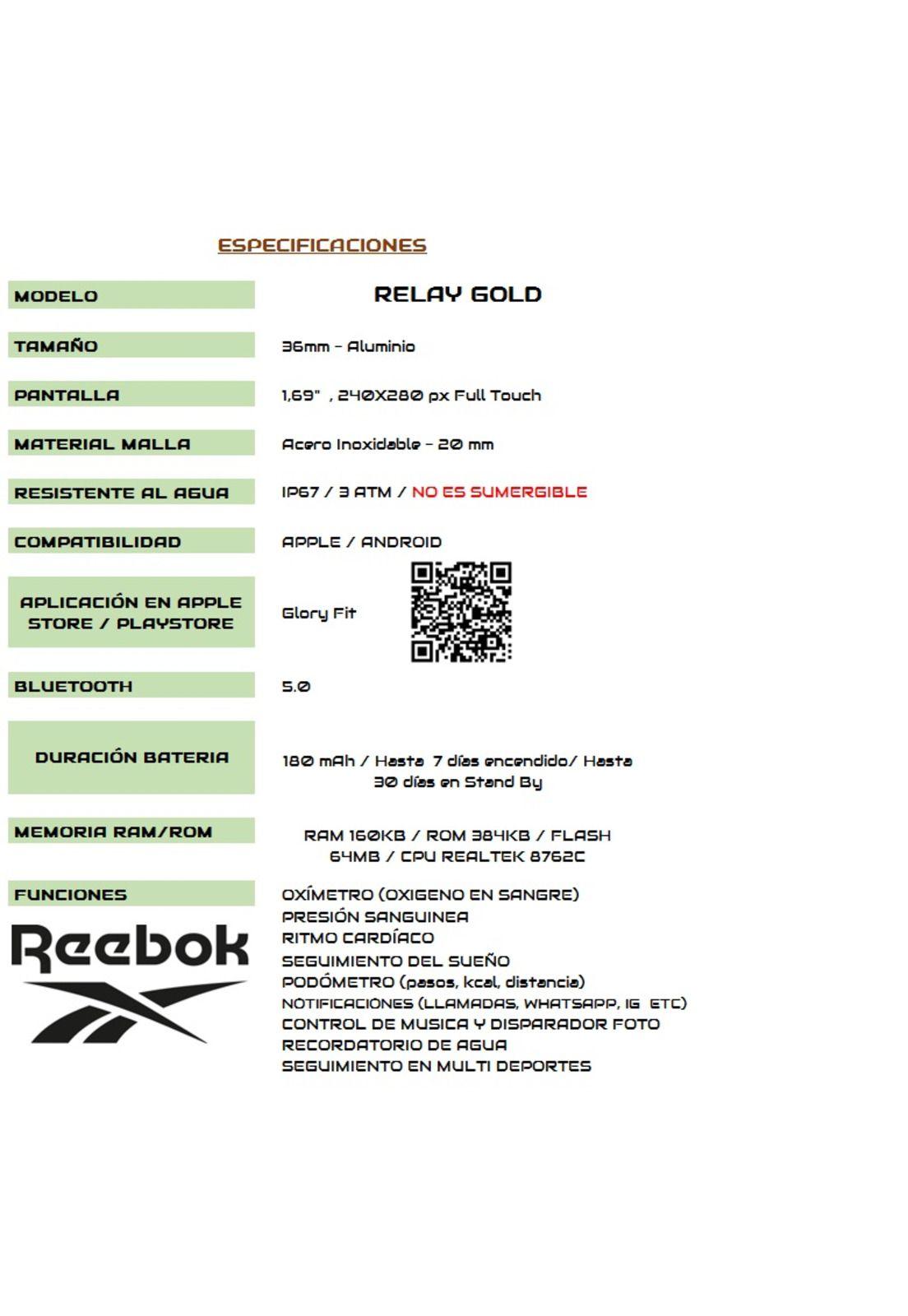 RELOJ SMARTWATCH REEBOK UNISEX RELAY-GOLD-3