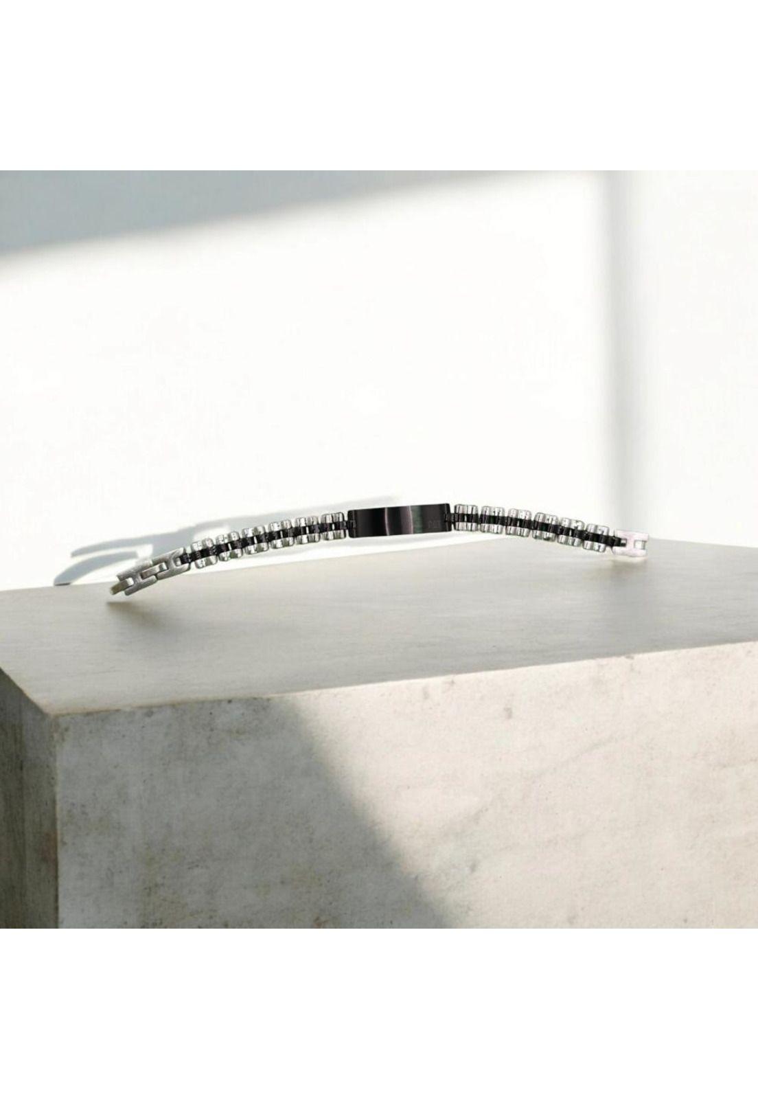 Pulsera de Hombre Cat J018B00112 Negro-Plateado-3
