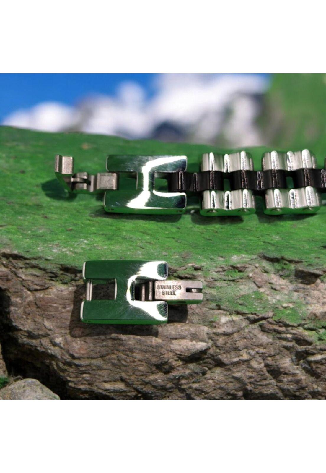 Pulsera de Hombre Cat J018B00112 Negro-Plateado-5