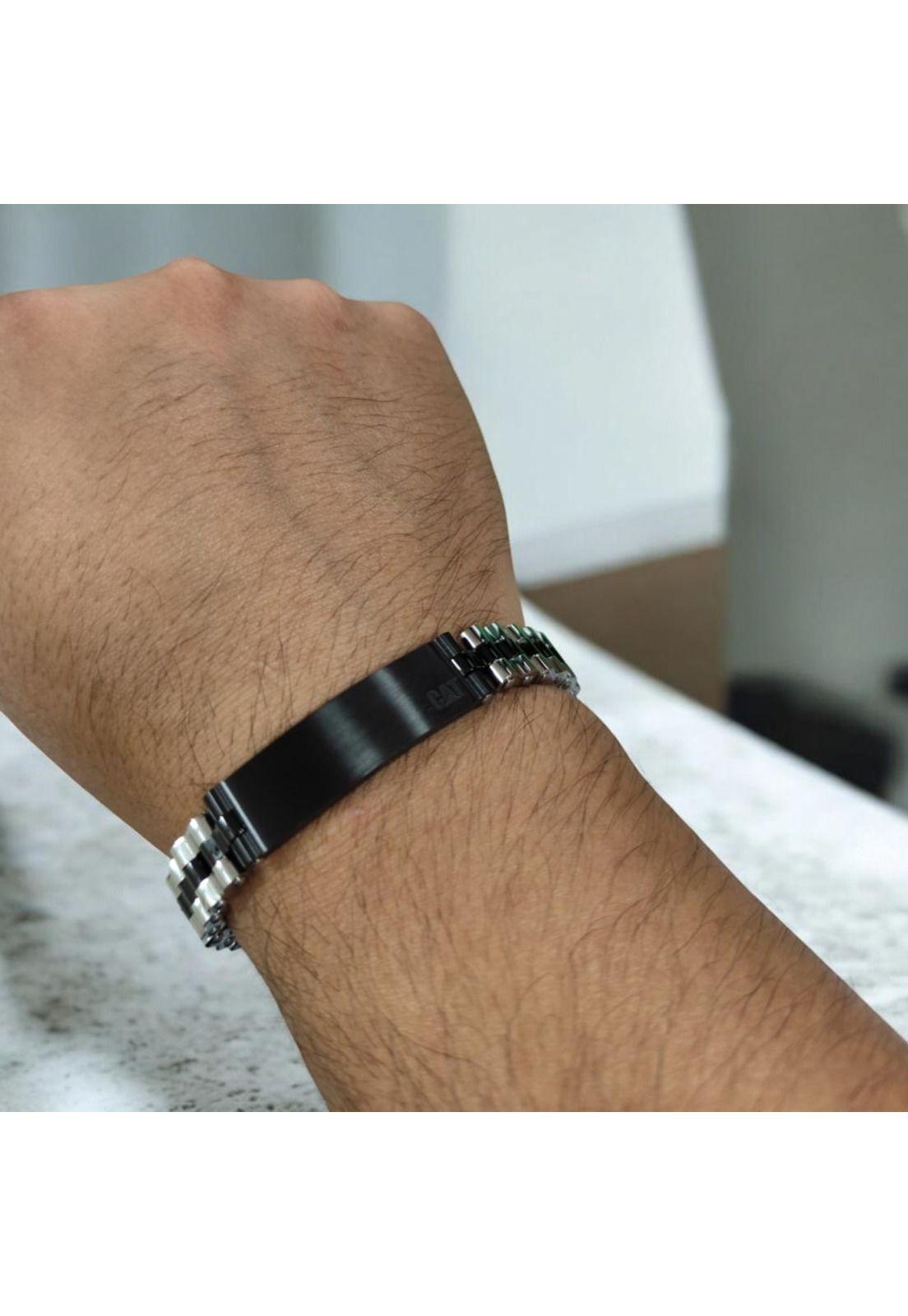 Pulsera de Hombre Cat J018B00112 Negro-Plateado-8