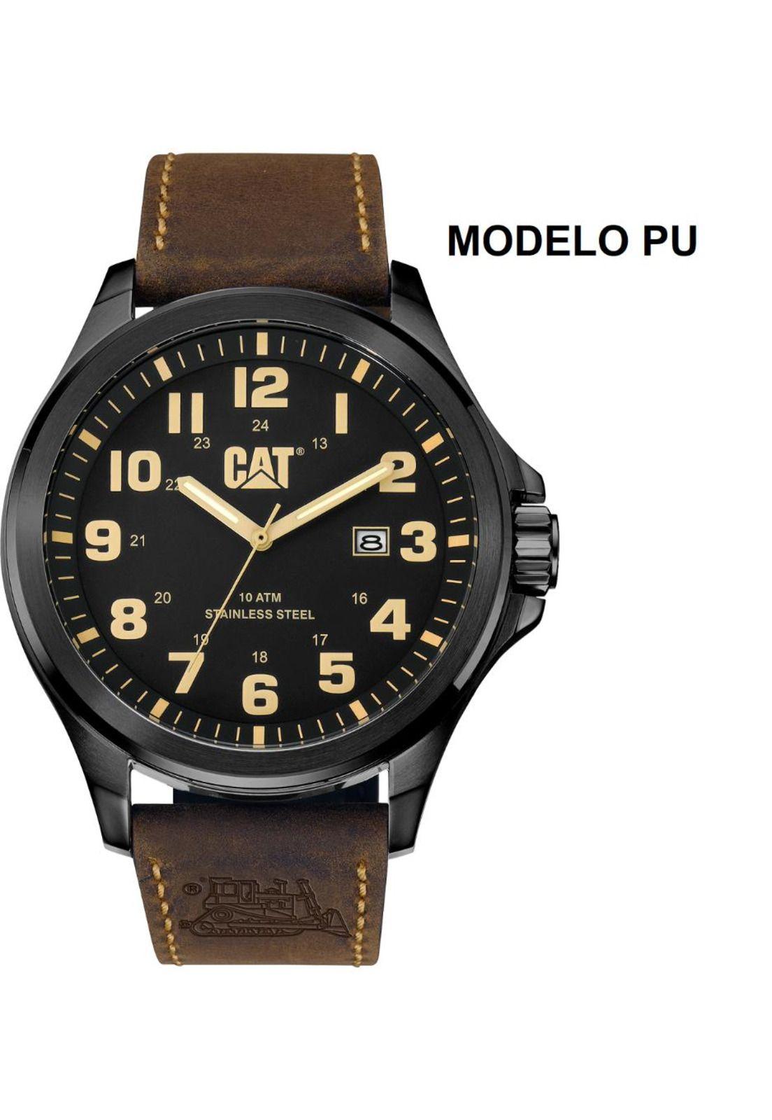 CORREA PULSERA CAT HOMBRE PU MARRÓN OSCURO-2