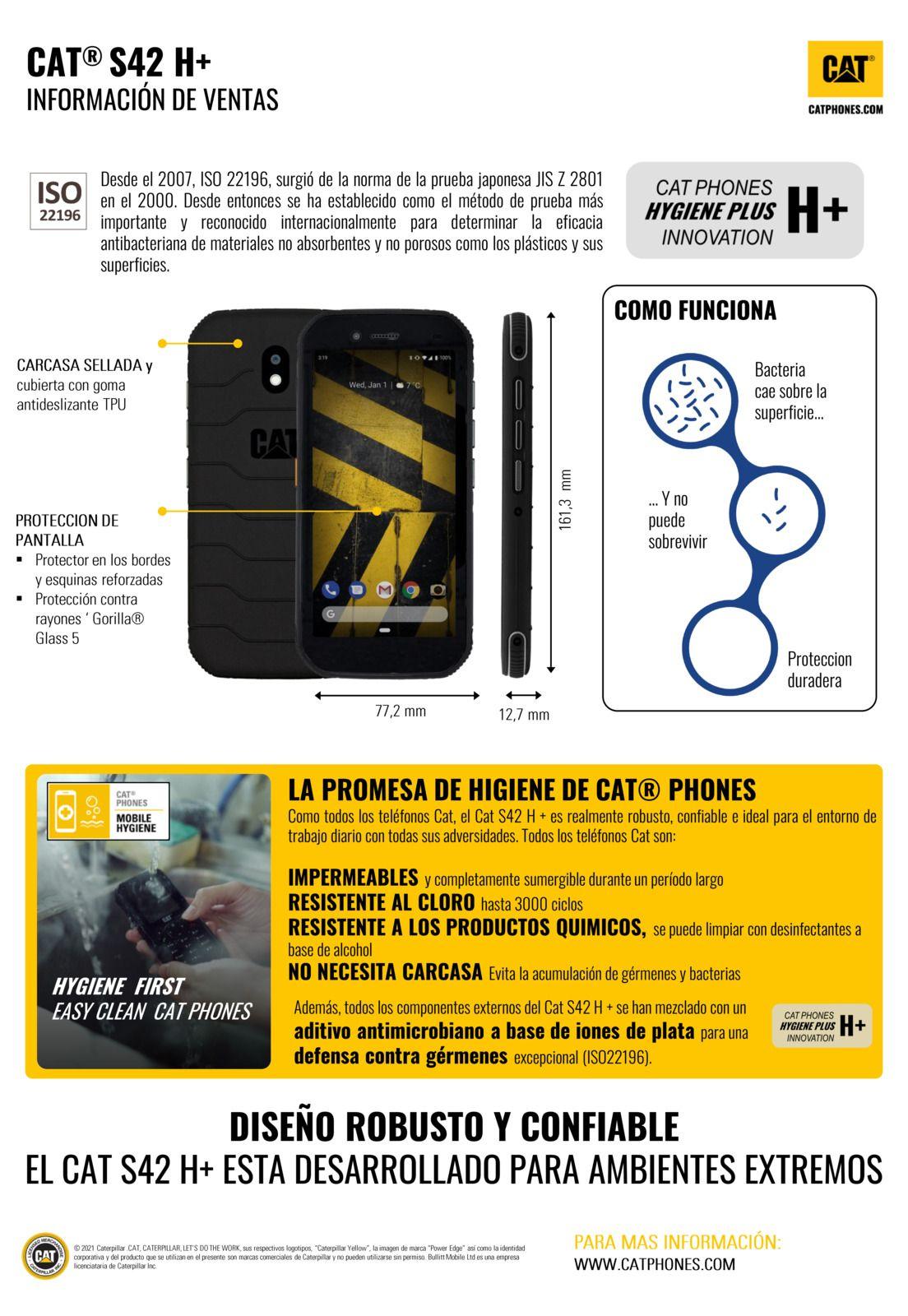 CELULAR SMARTPHONE CAT S42H+ HIGIENE PLUS DUAL SIM LIBERADO-3