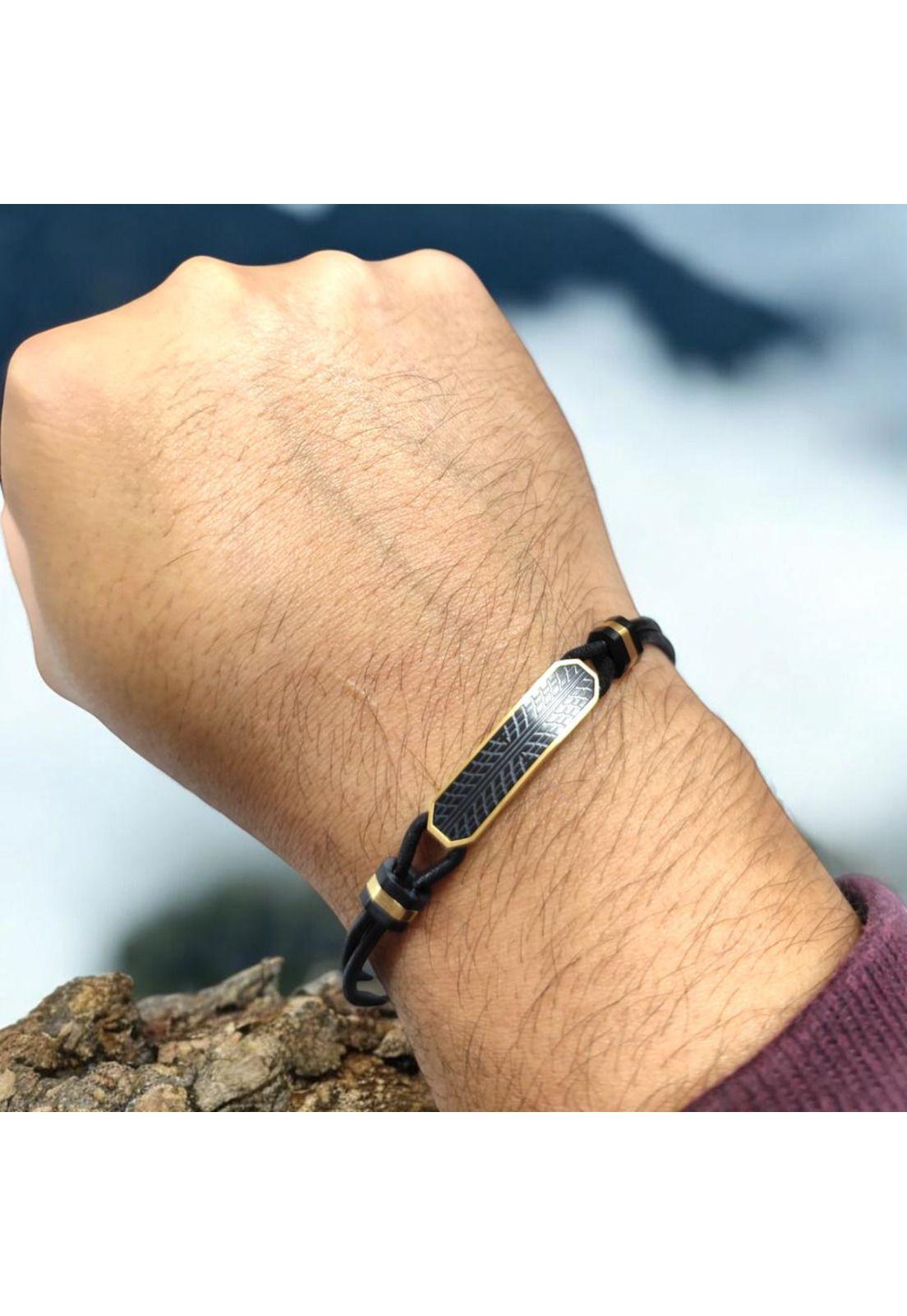 Pulsera de Hombre Cat J001B10119 Dorado-Negro-4