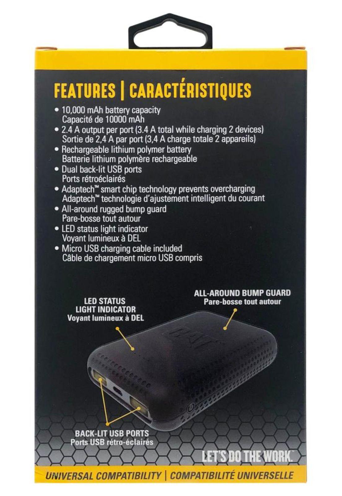 BATERIA EXTERNA CAT DE 10,000 MAH CON DOBLE USB DE 3,4 AMPERIOS-4