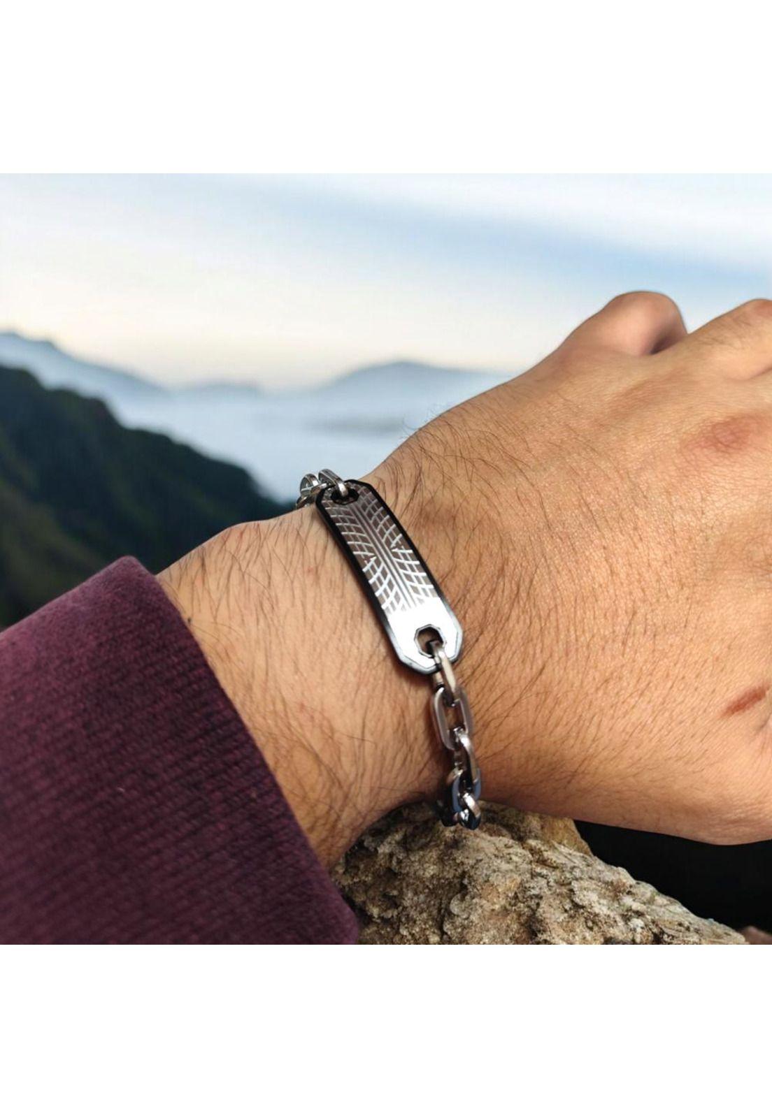 Pulsera de Hombre Cat J002B00121 Plateado-Negro-3