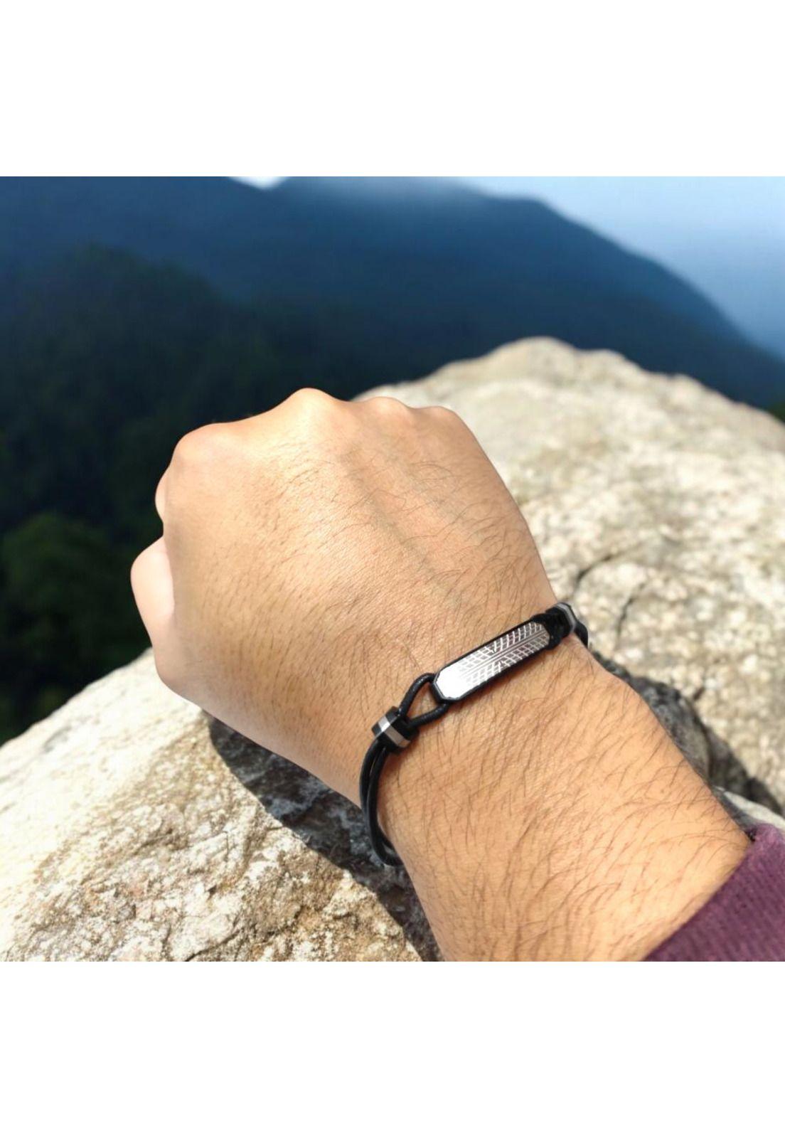 Pulsera de Hombre Cat J001B10121 Plateado-Negro-3
