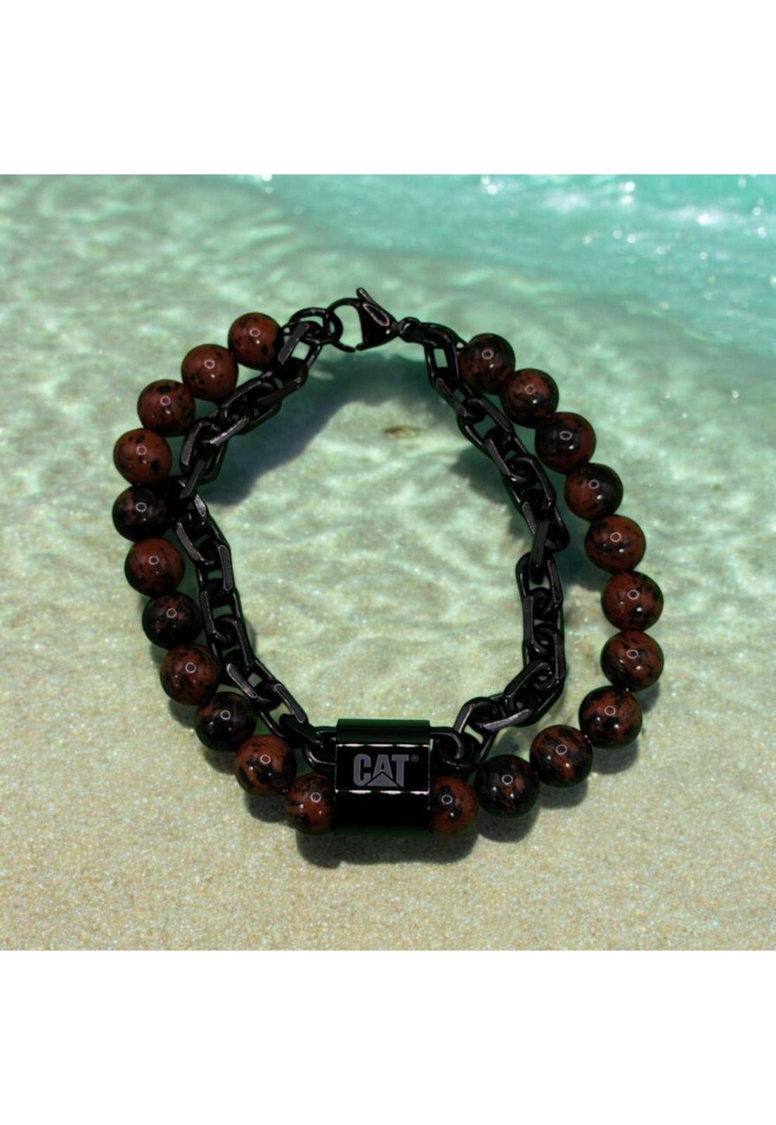 Pulsera de Hombre Cat J013B08114 Negro-Café-1