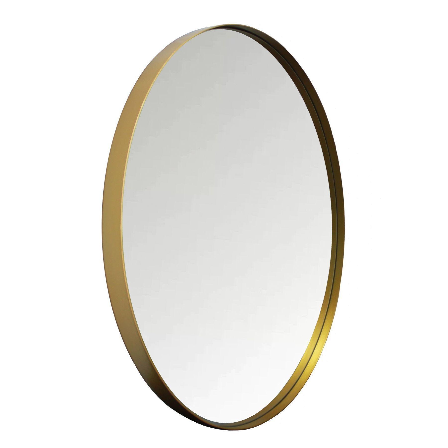 Espejo Redondo Dorado 80 cm-2